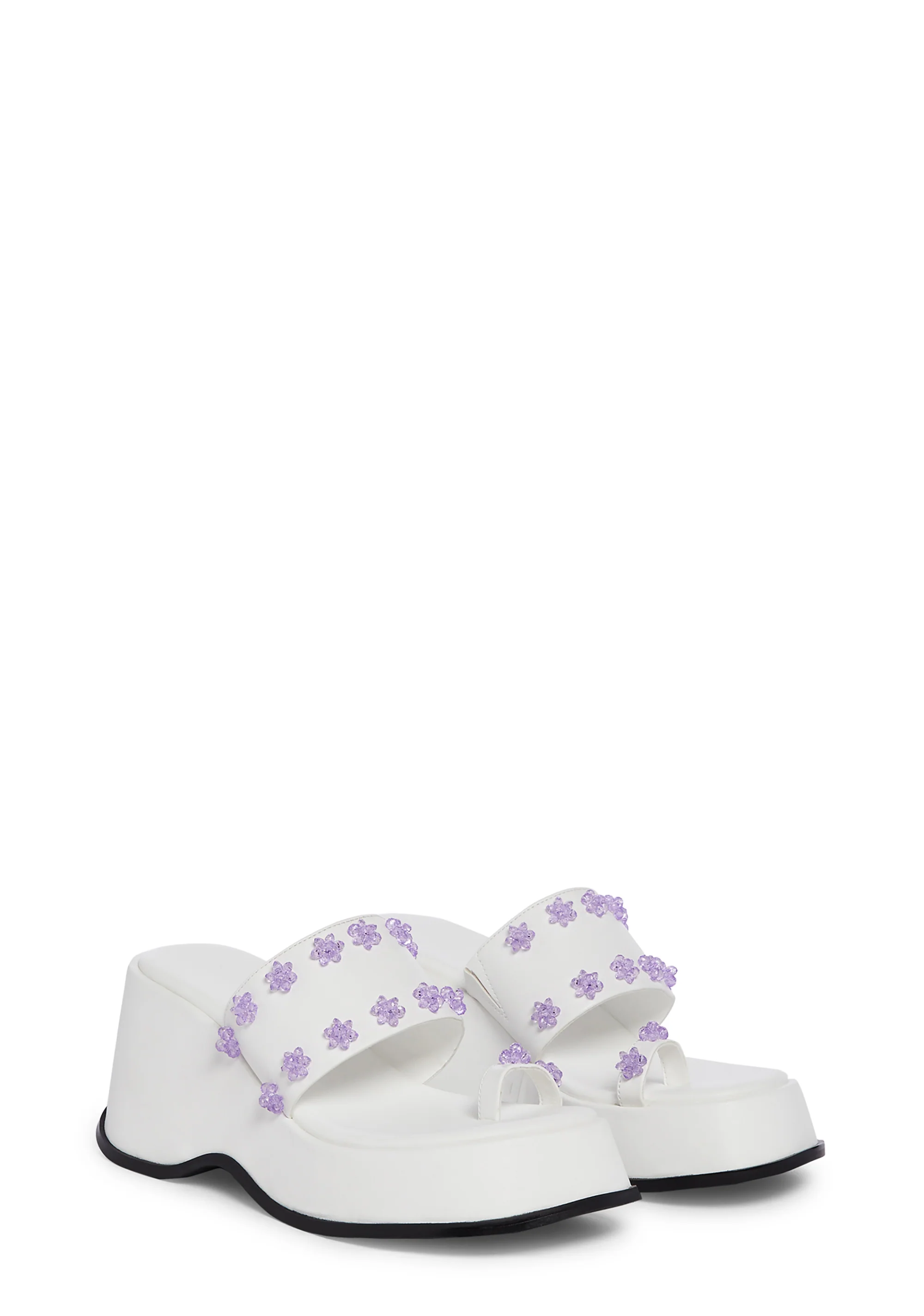 Five Star Stay Platform Sandals - White - Image 3