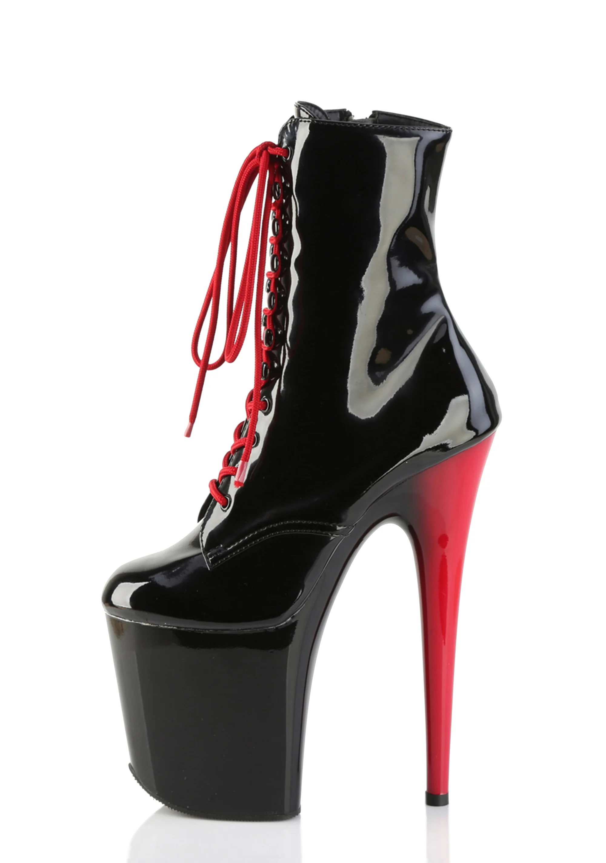 Flamingo-1020 Platform Ankle Boots-Black-Red - Image 2