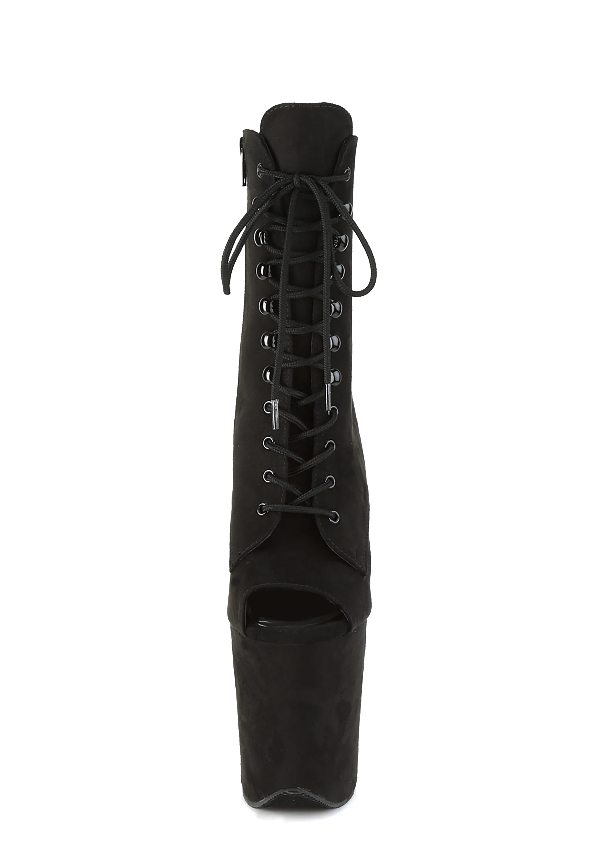 Flamingo-1021 Platform Peep Toe Ankle Boots-Black - Image 2