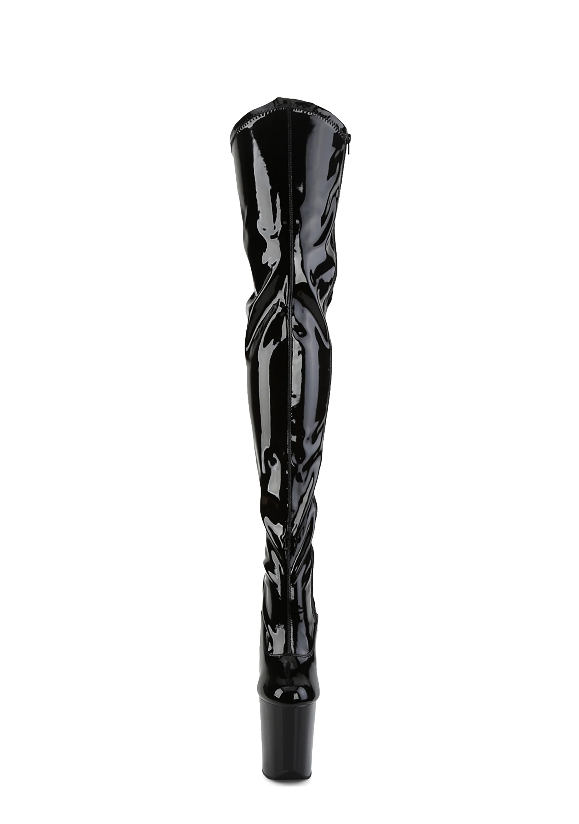 Flamingo-3000 Platform Thigh High Boots-Black - Image 2