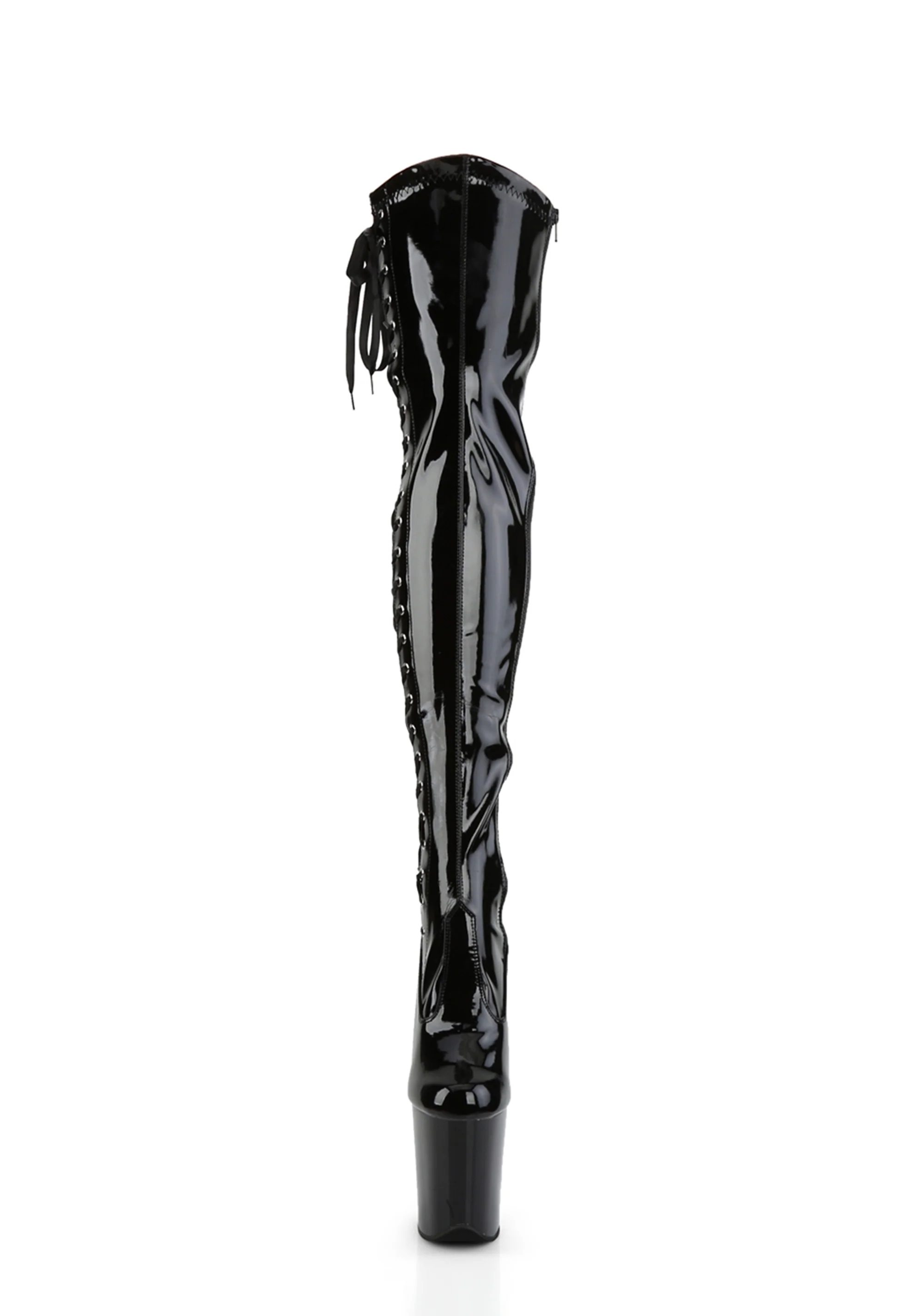 Flamingo-3050 Platform Thigh High Boots-Black - Image 3