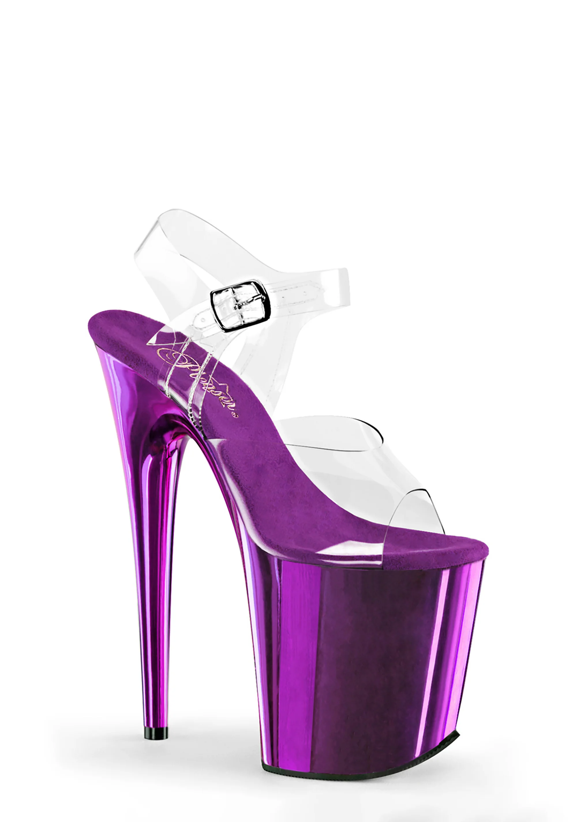 Flamingo-808 Platform Ankle Strap Sandals-Purple Chrome - Image 5