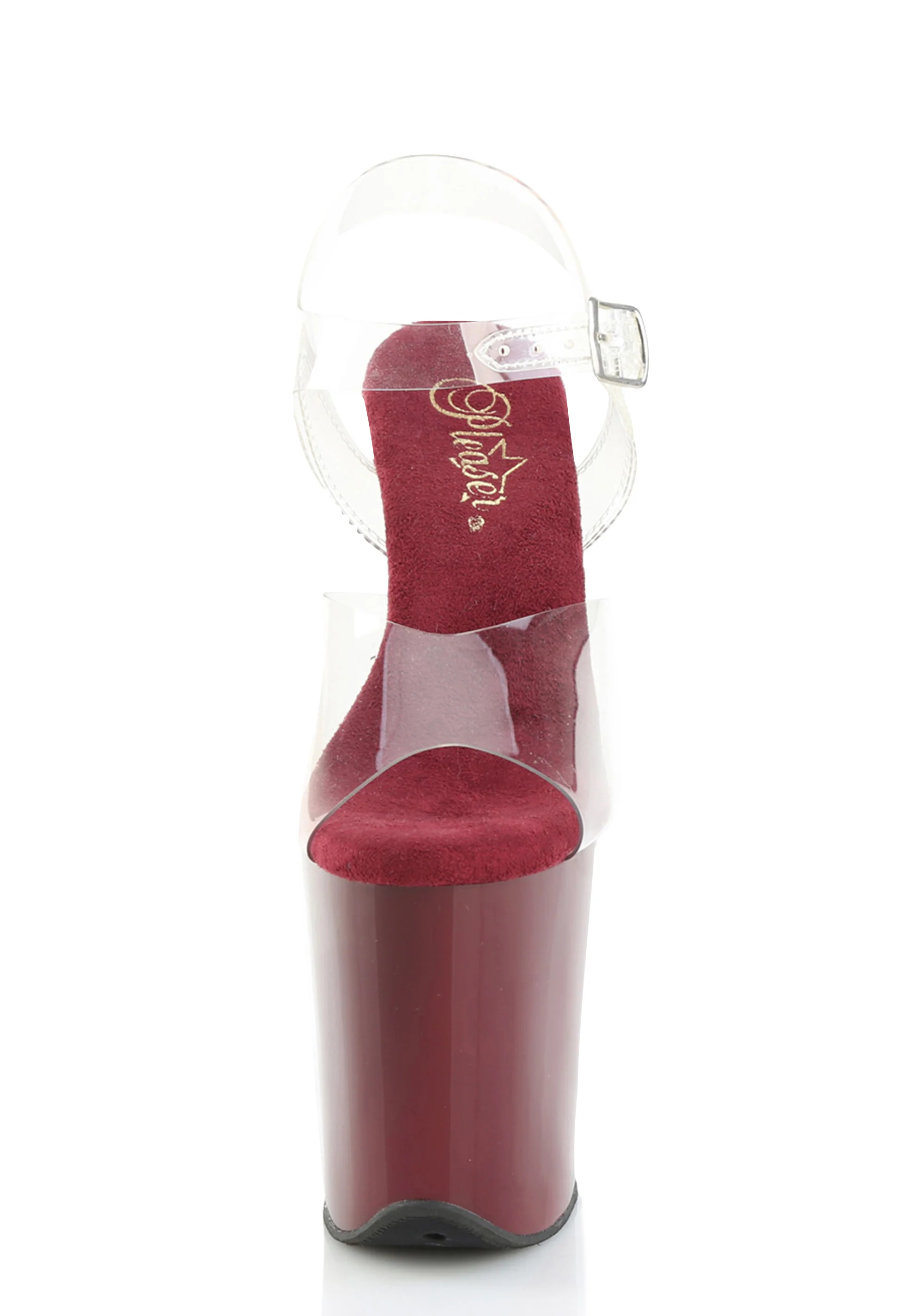 Flamingo-808 Platform Ankle Strap Sandals-Burgundy - Image 3