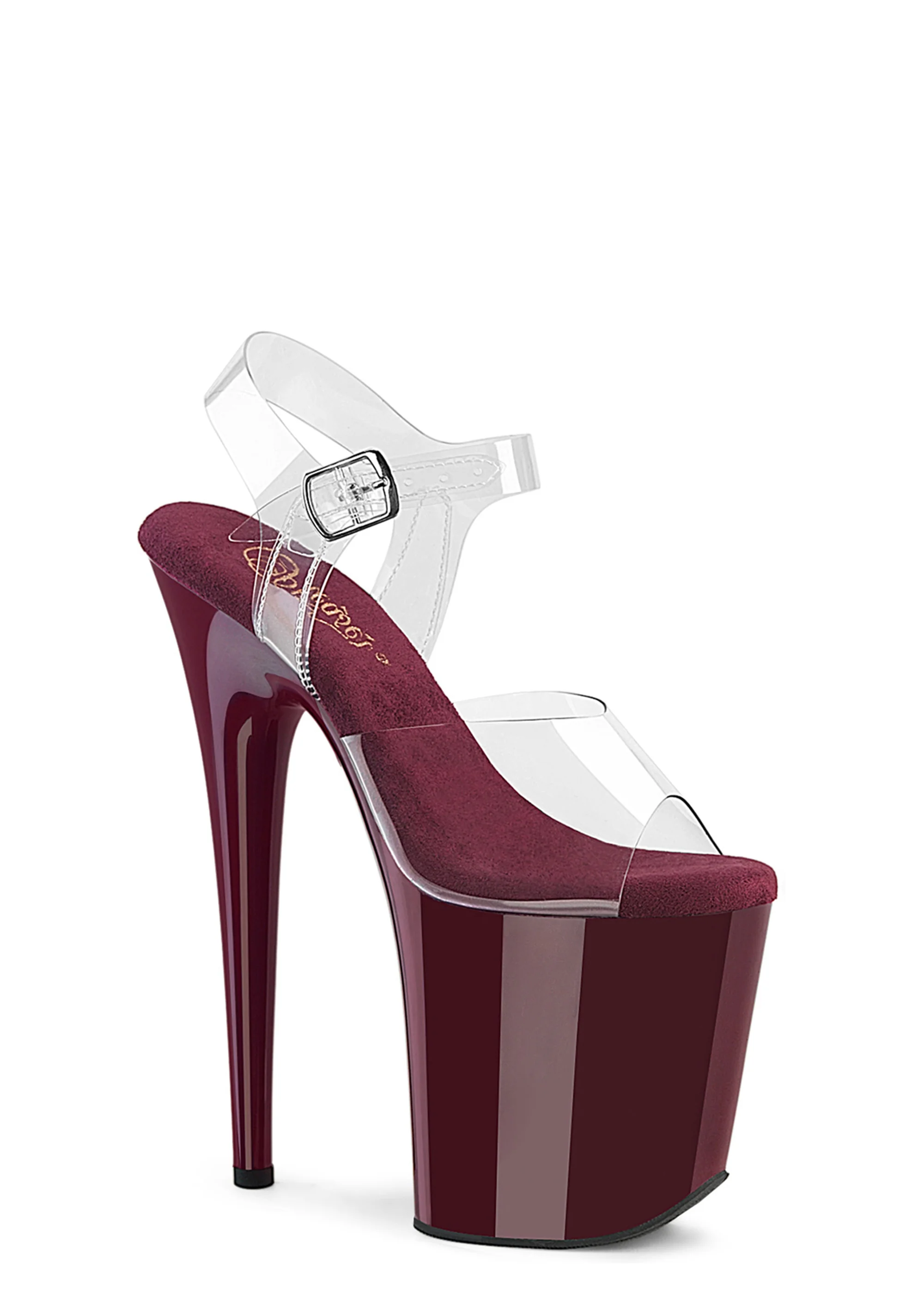 Flamingo-808 Platform Ankle Strap Sandals-Burgundy - Image 5