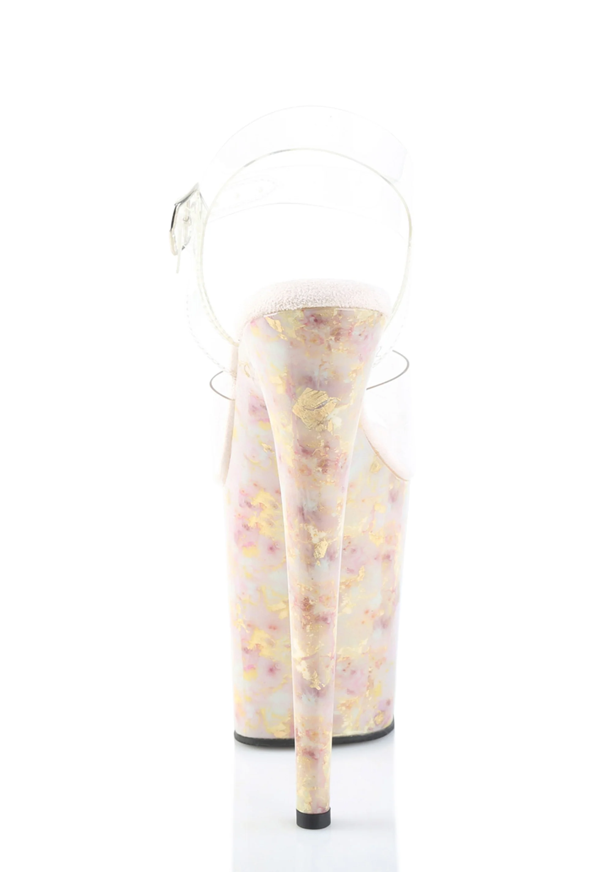 Flamingo-808MB Platform Ankle Strap Sandals-Blush-Gold Marble - Image 4