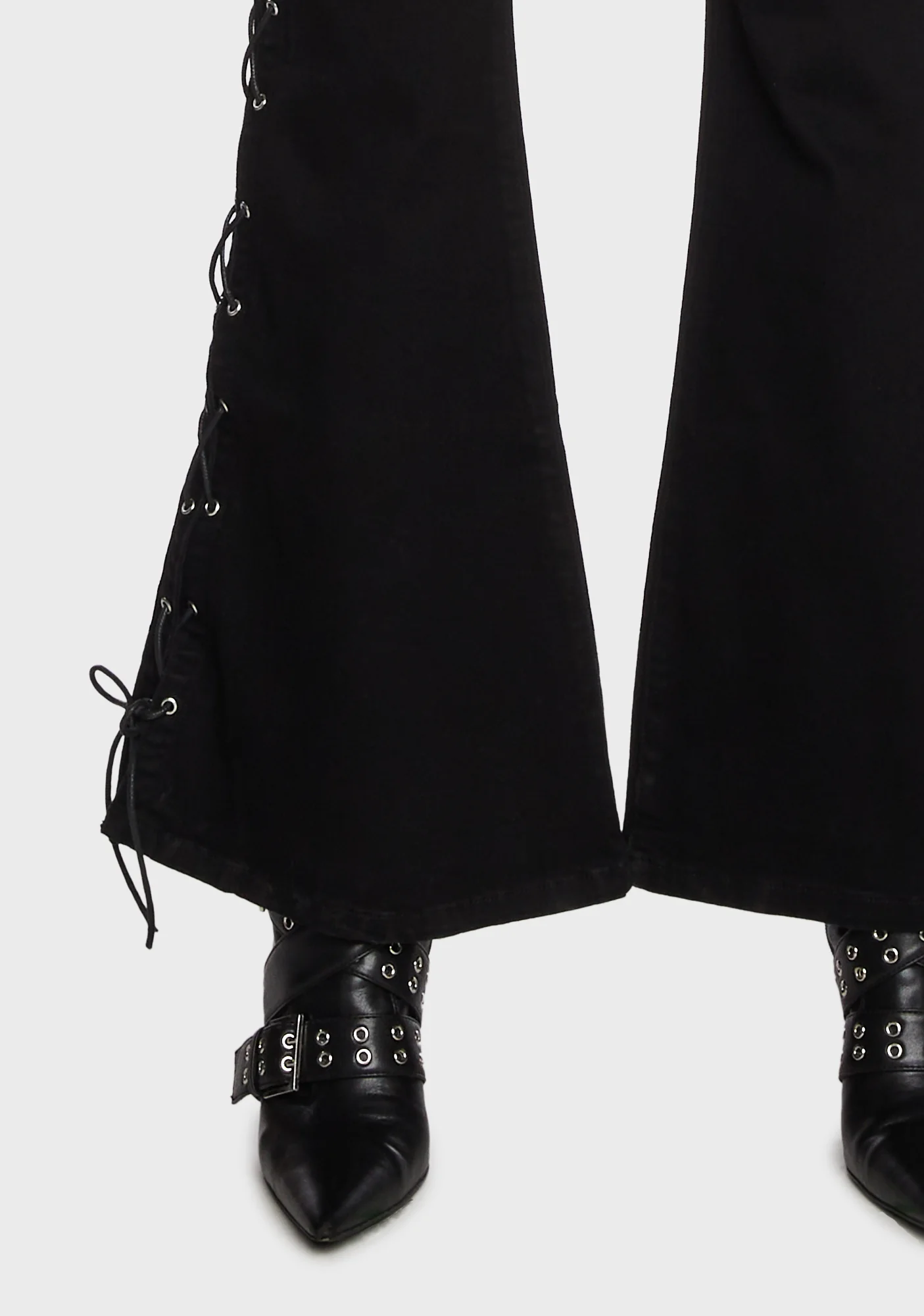 Flared Jeans With Side Ties - Image 5