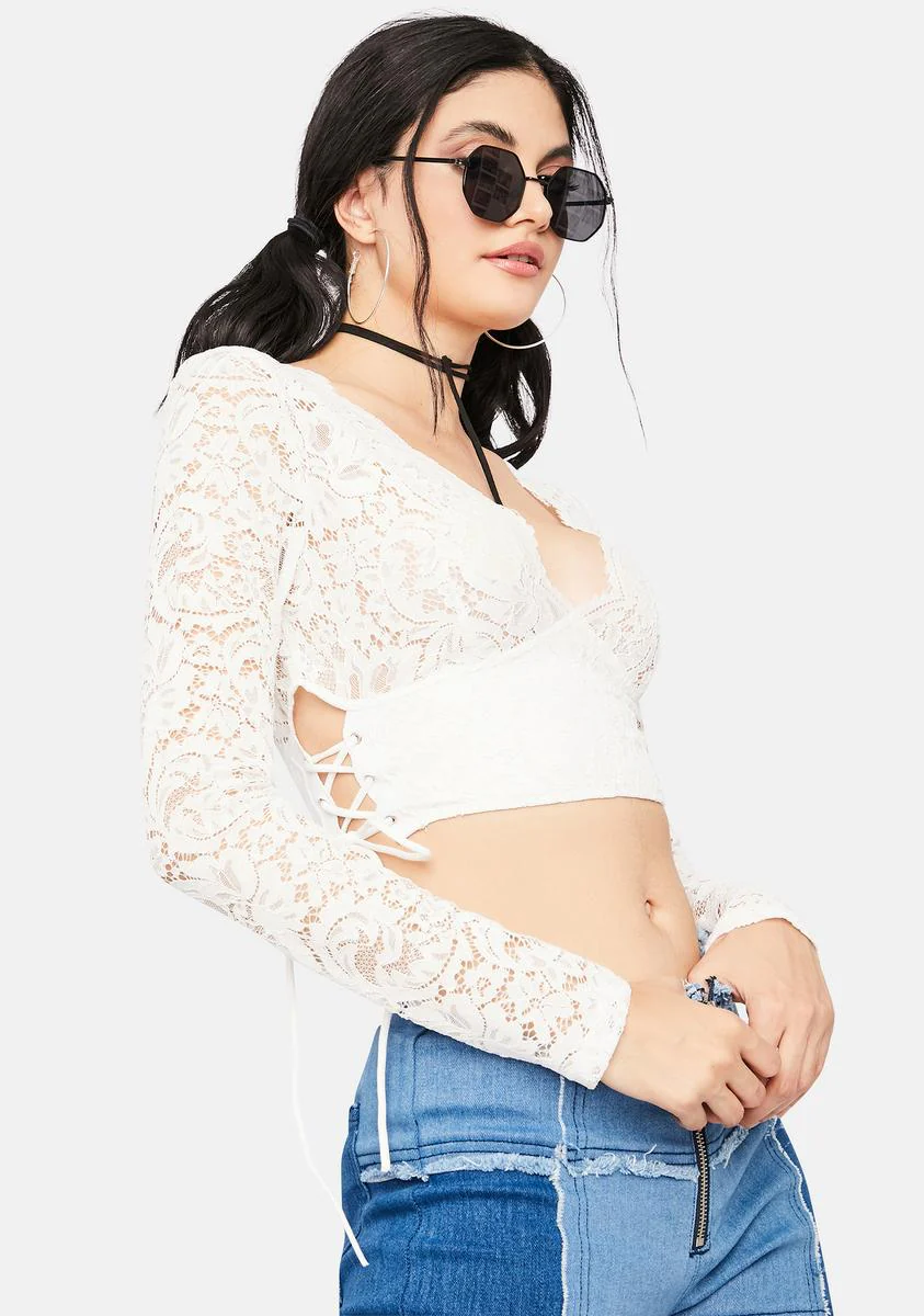 Flash Of Fantasy Lace Crop Top - Image 2