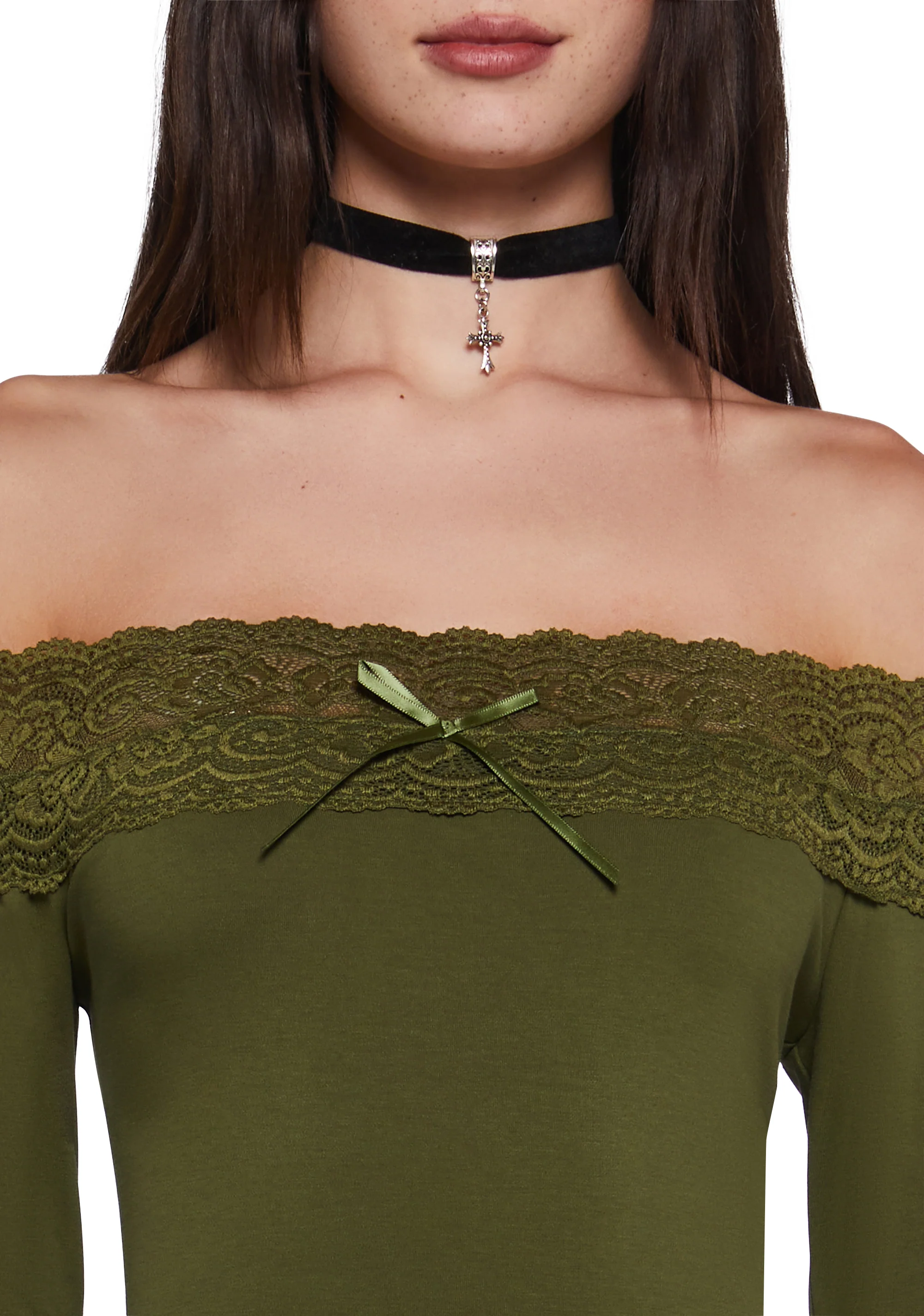 Flirt Expert Off The Shoulder Top - Green - Image 5