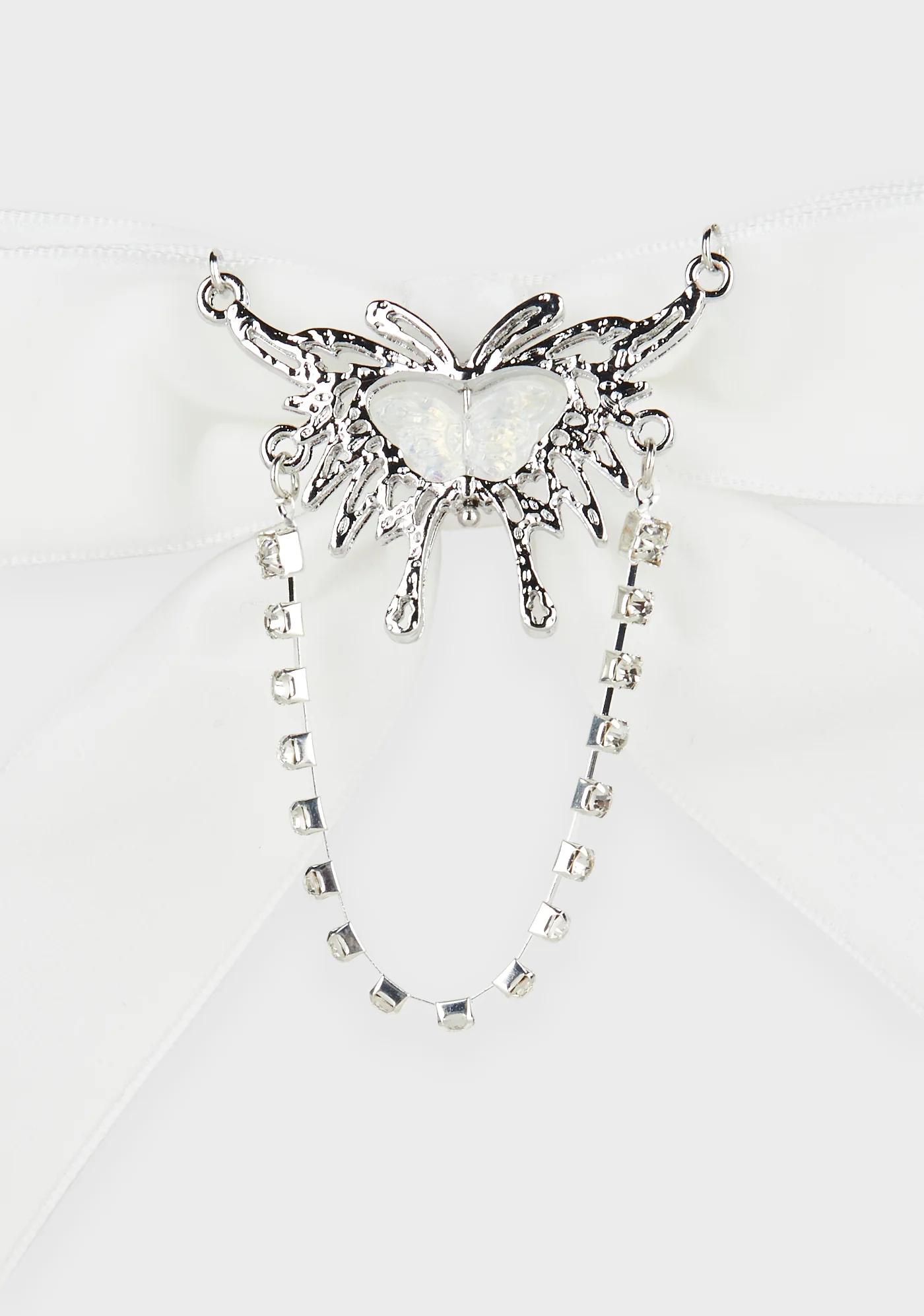 Flirty Occasion Butterfly Choker - White - Image 2