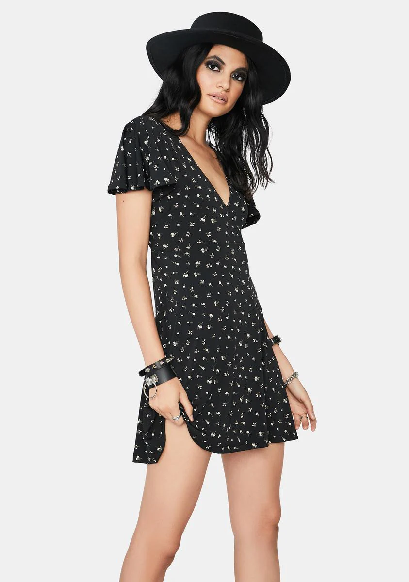 Floral Fiery Wrap Dress - Image 2