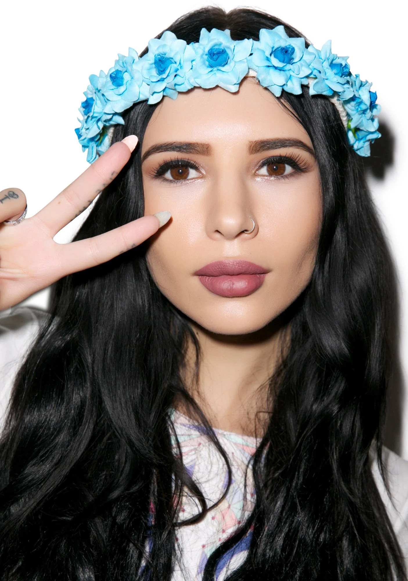 Flower Power Headband - Light Blue - Image 10