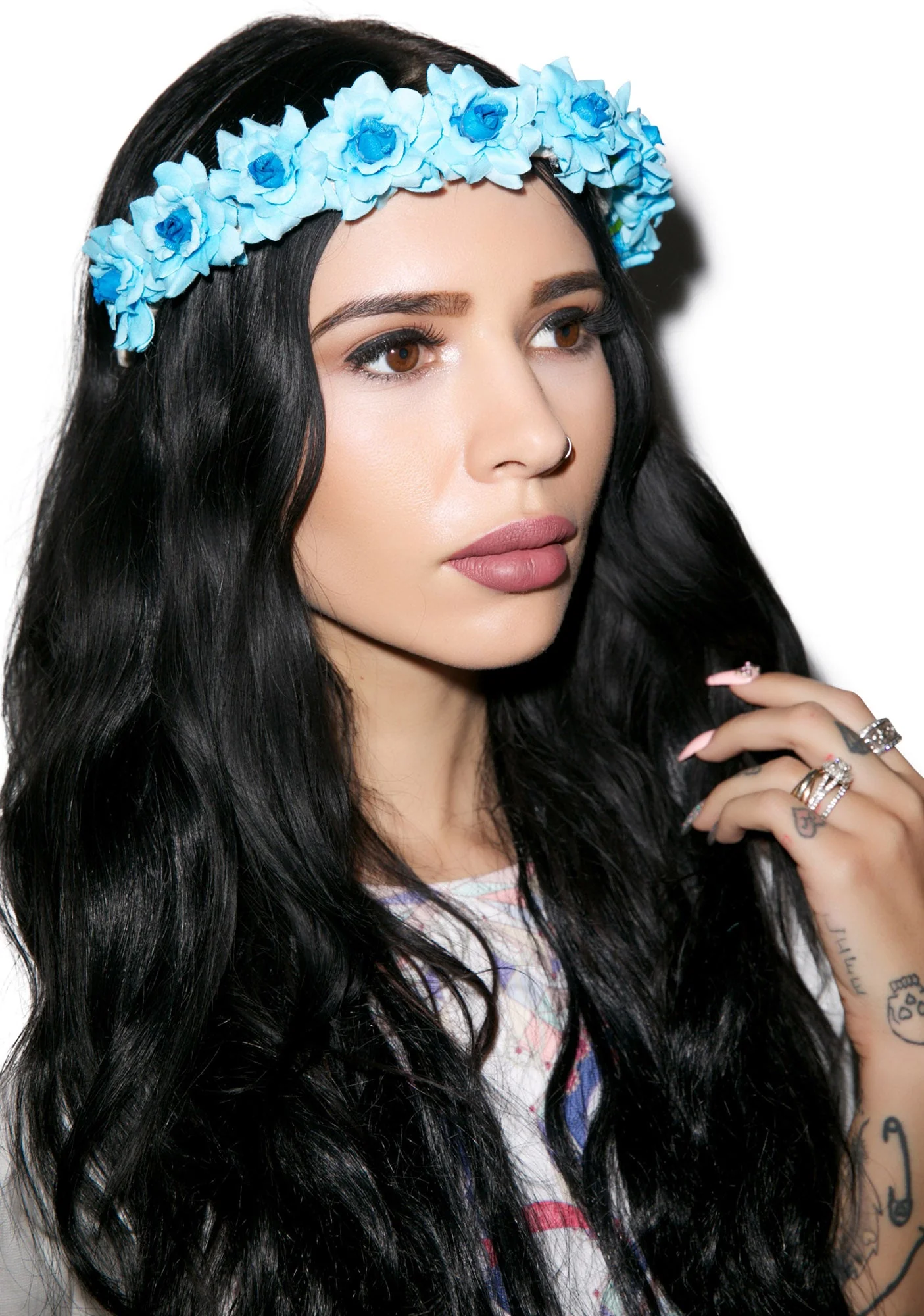 Flower Power Headband - Light Blue - Image 11