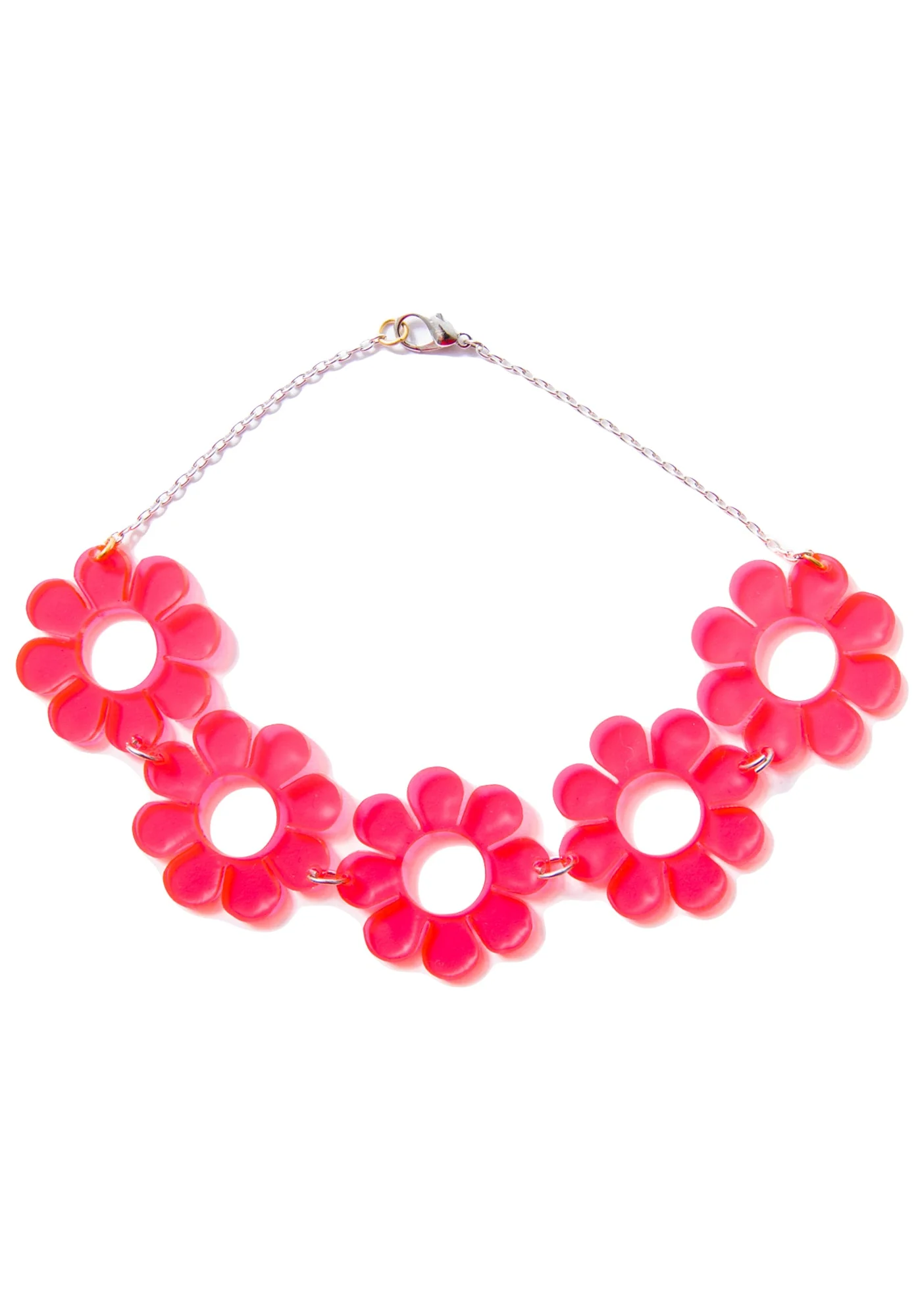 Flower Power Necklace - Silver - Image 6