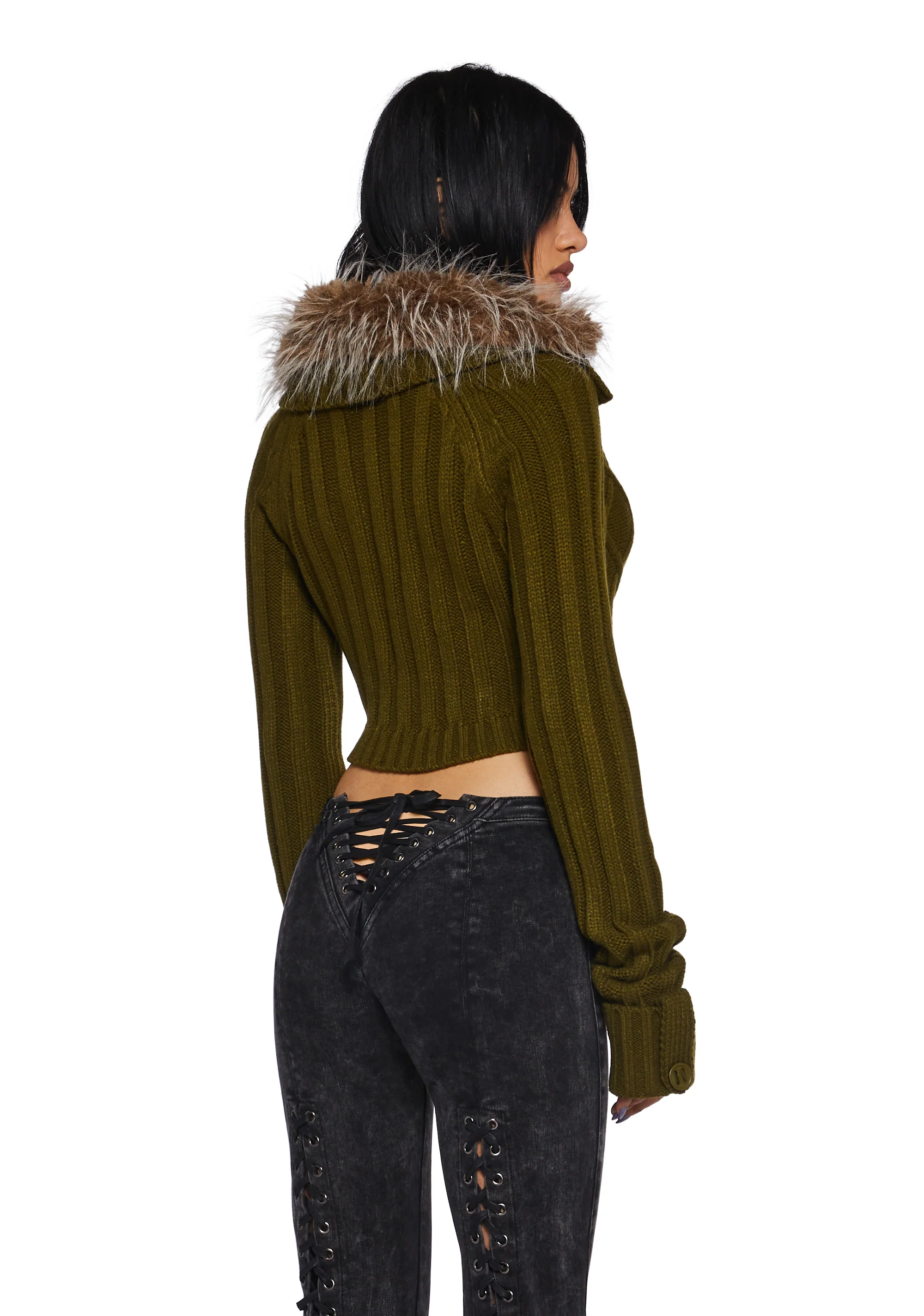 Foolproof Attraction Knit Jacket - Olive - Image 4