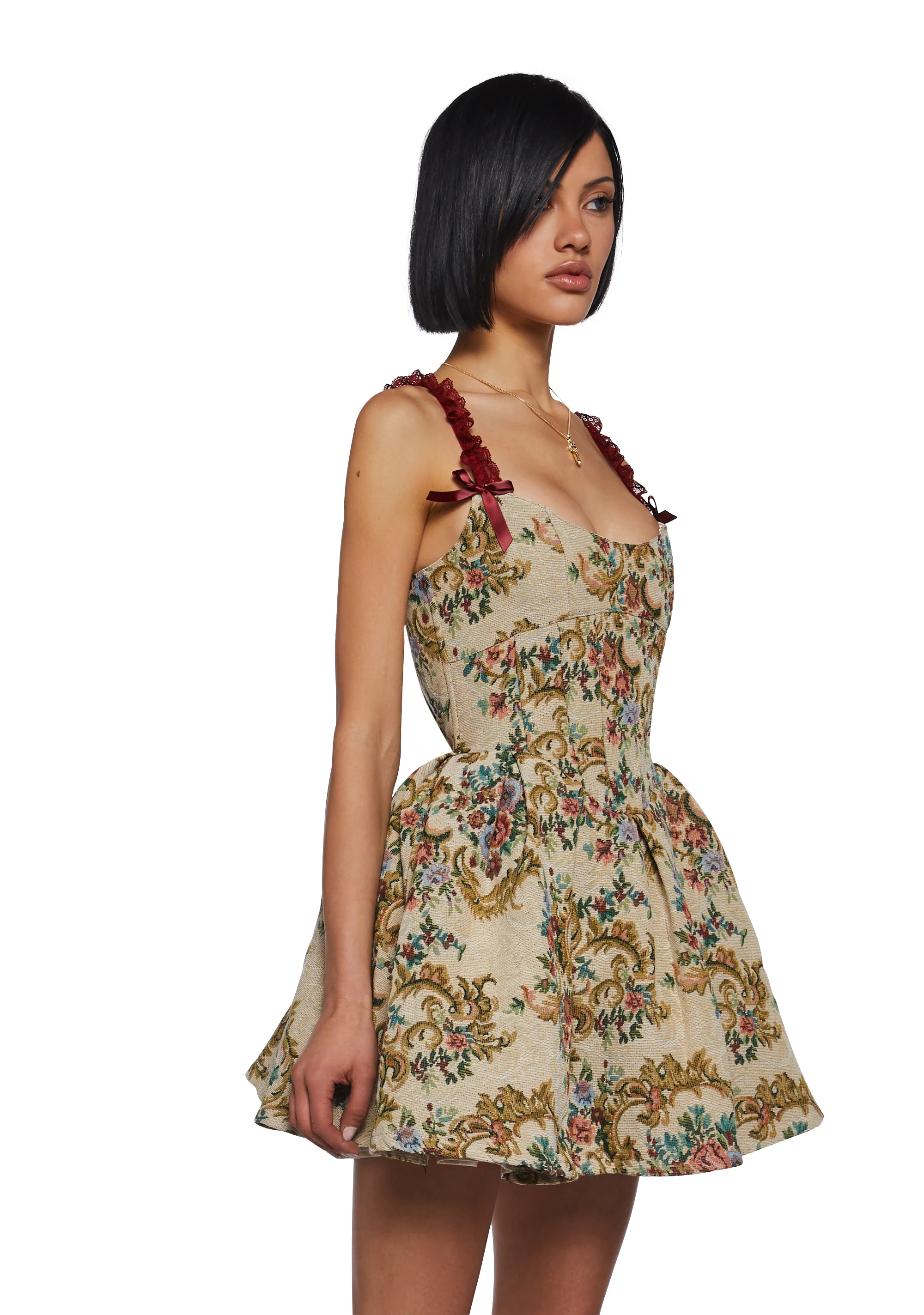 Forbidden Rendezvous Brocade Dress - Image 3