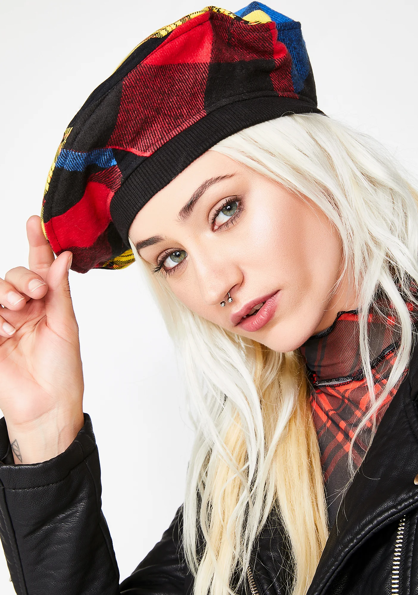 Fresh Off The Runway Patchwork Beret - Image 2