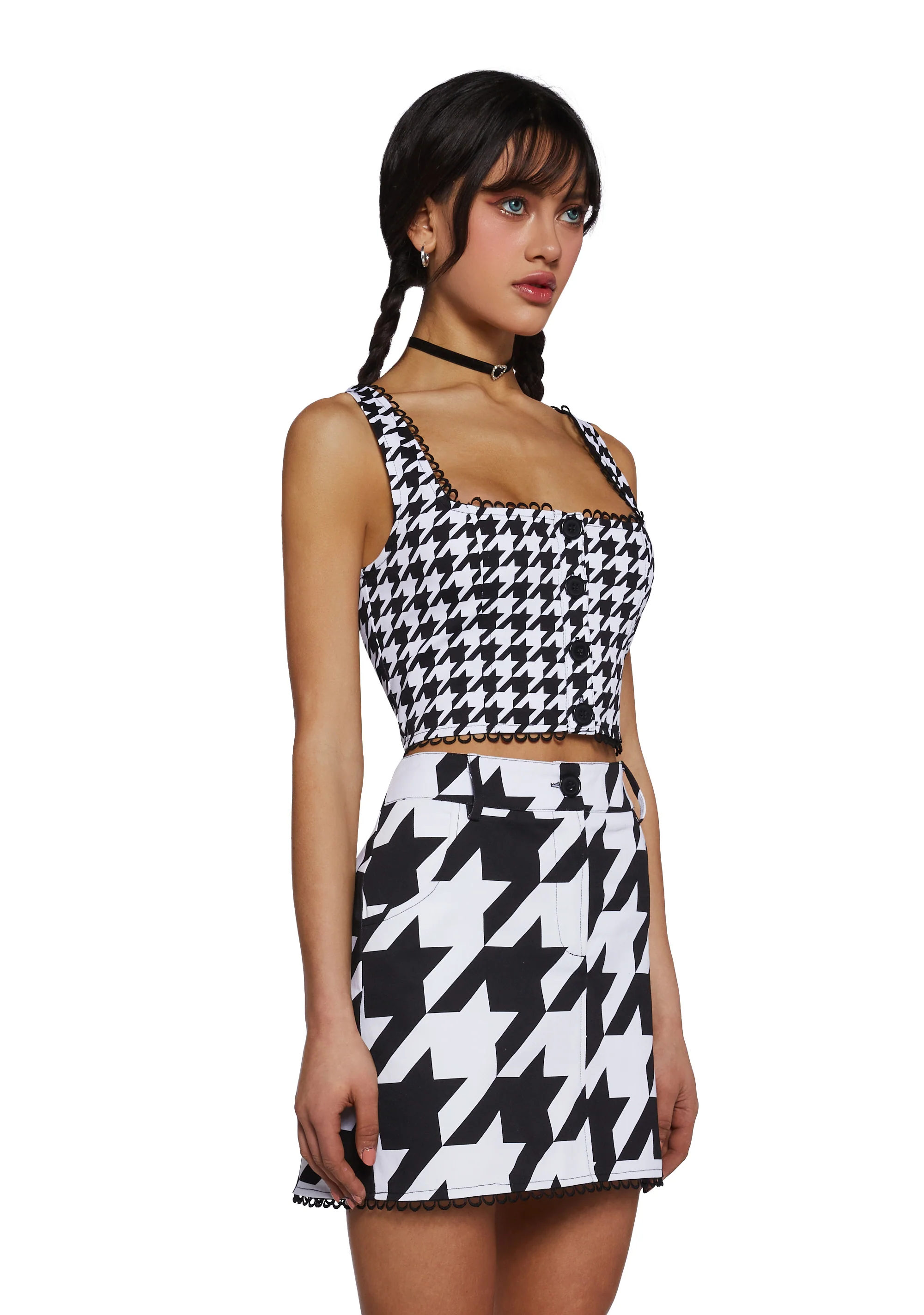 Friendly Fashionista Crop Top - Black/White - Image 3