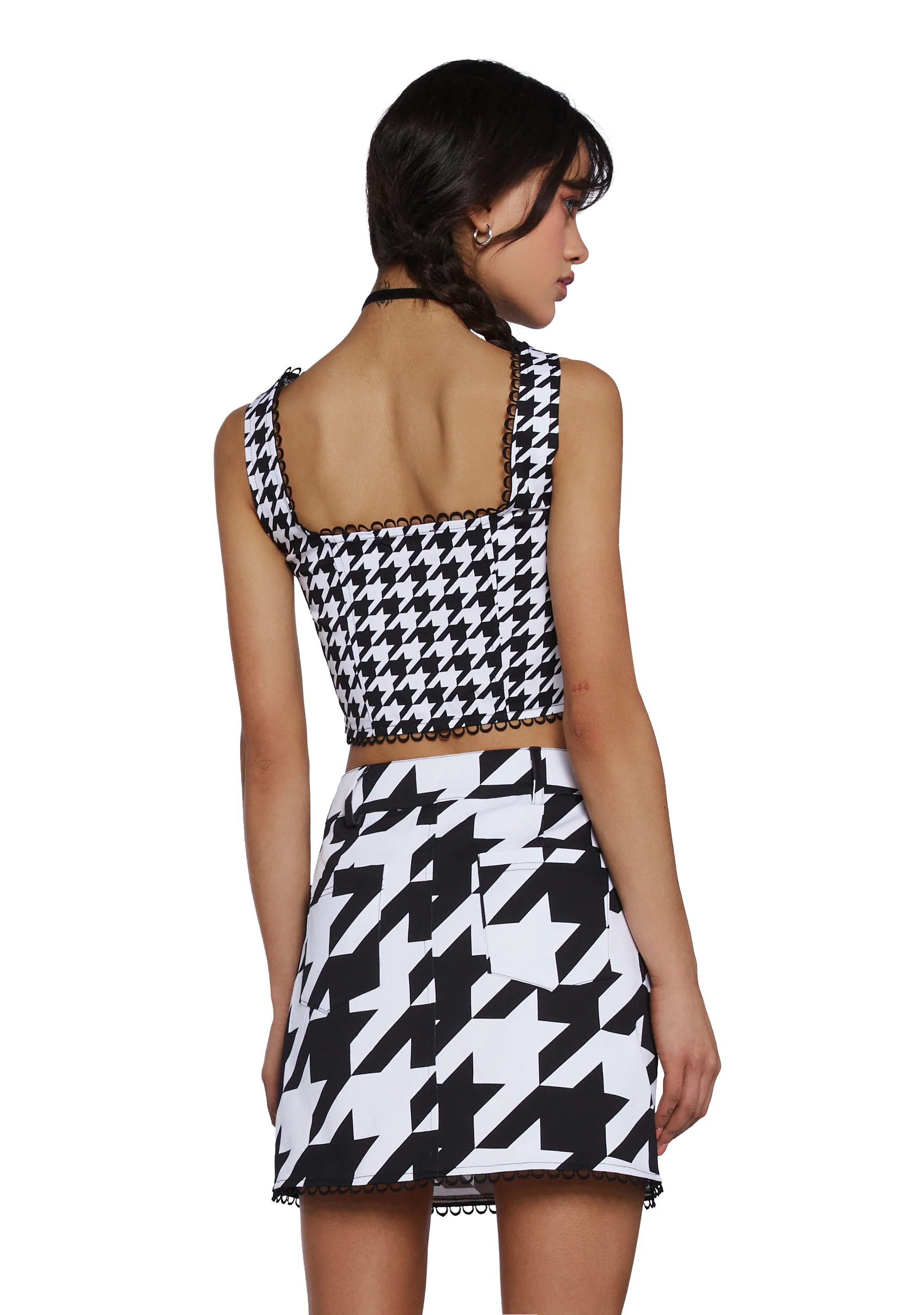 Friendly Fashionista Crop Top - Black/White - Image 4