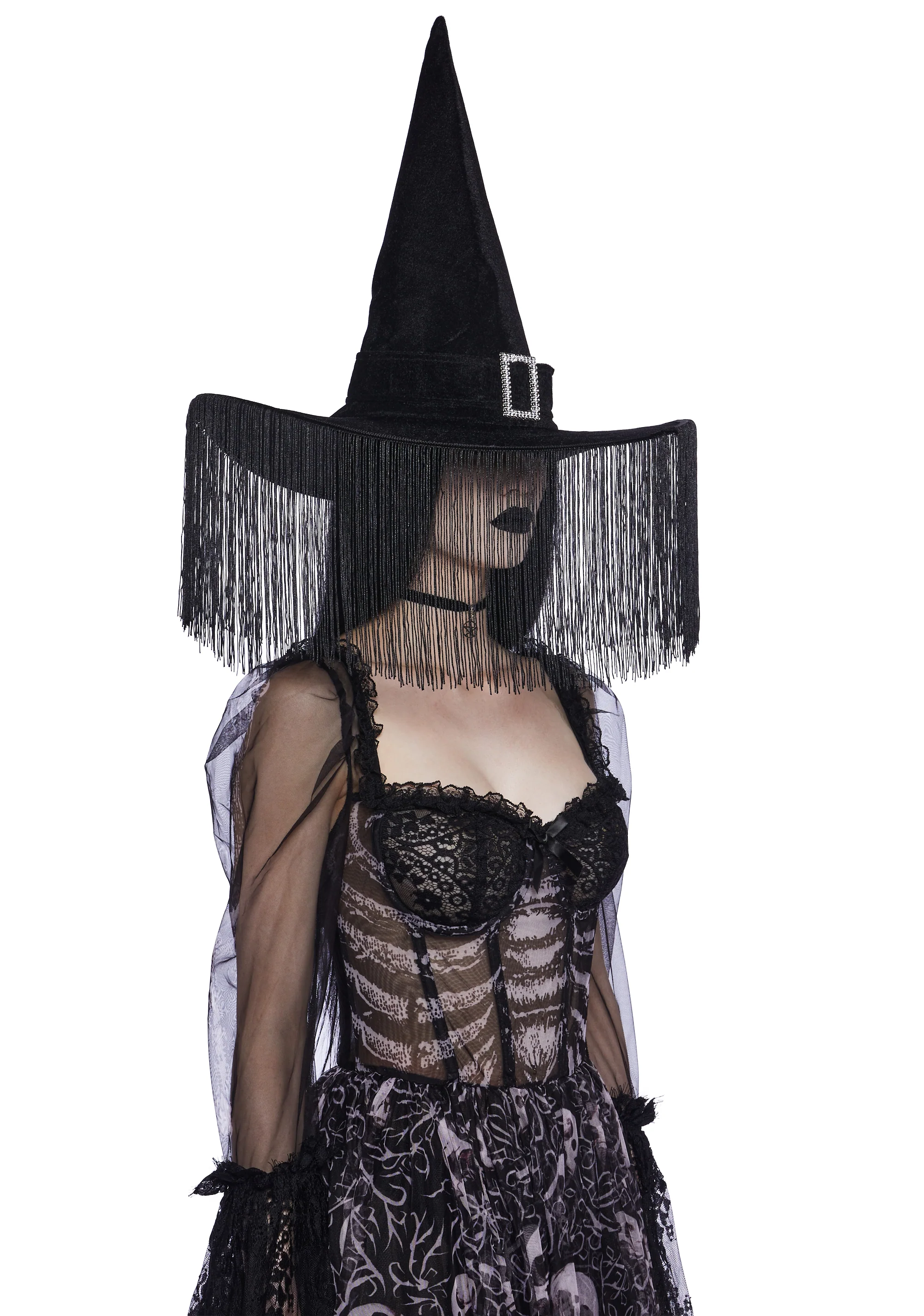 Frightful Fringe Witch Hat - Image 2