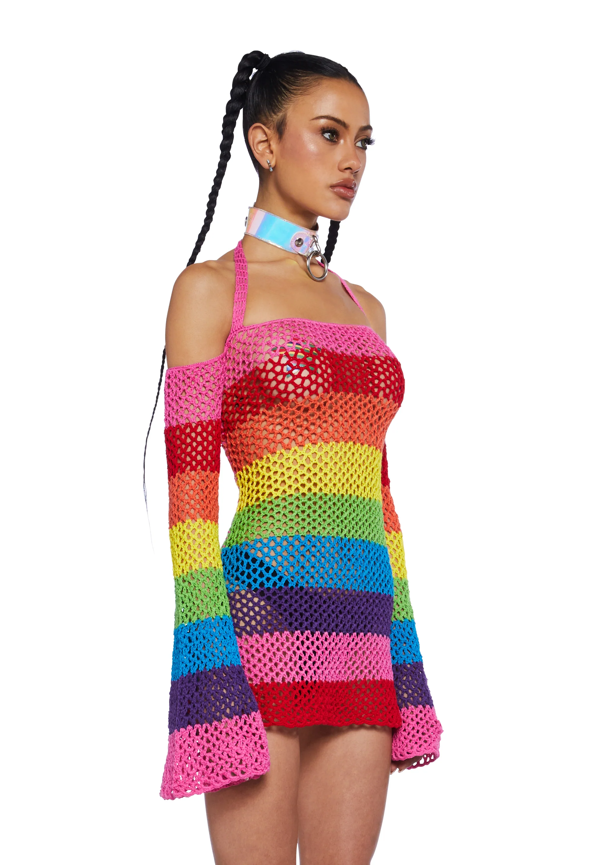 Funday Vibes Crochet Mini Dress - Image 4
