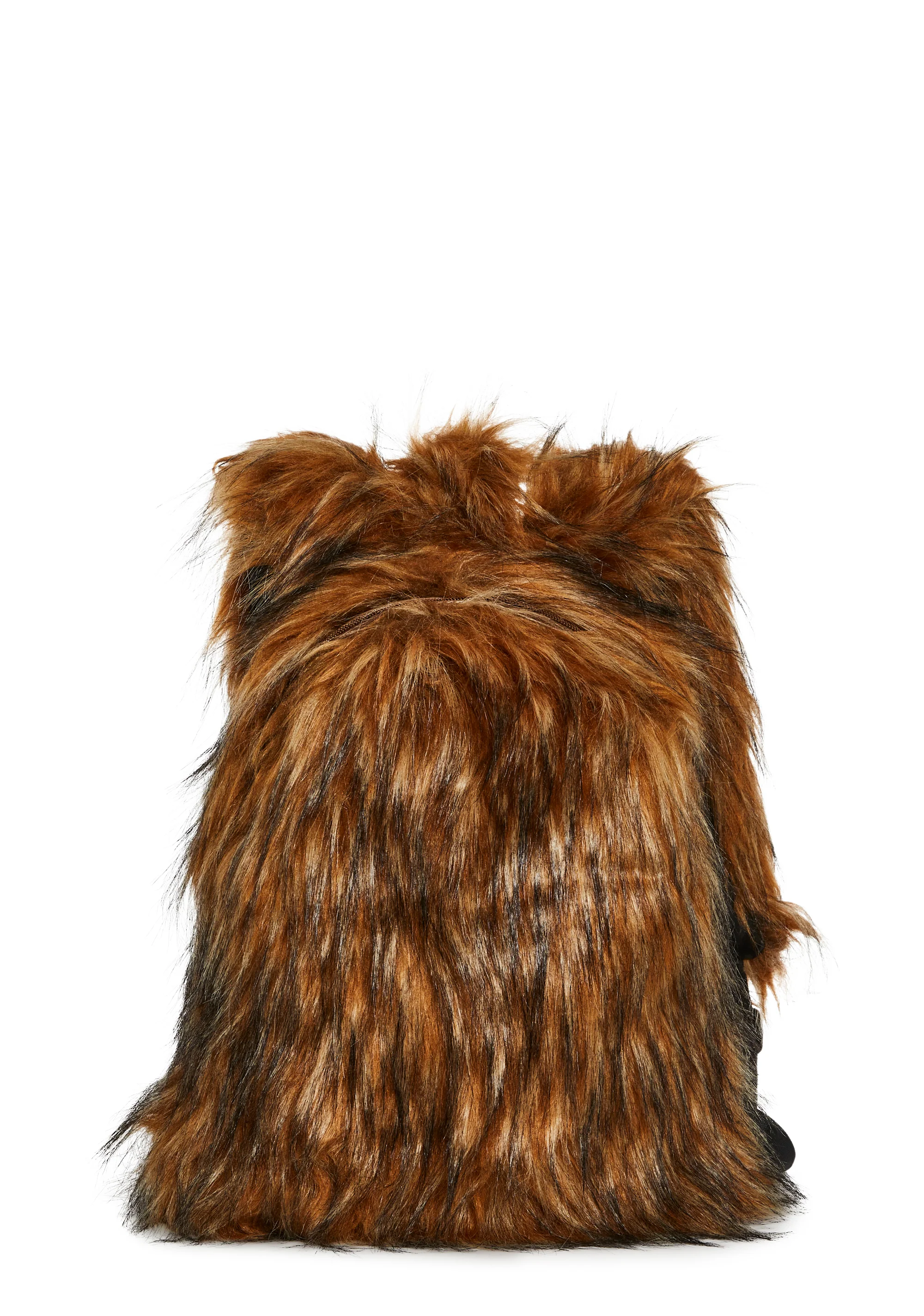 Rosy Roam Faux Fur Backpack - Brown - Image 2