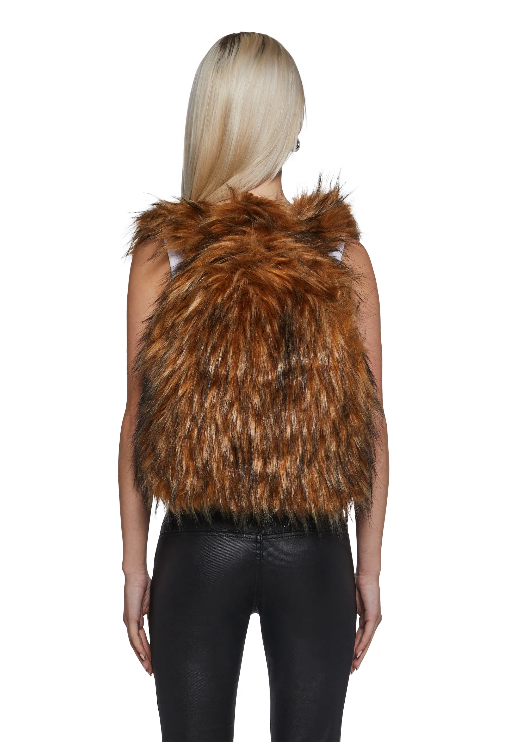 Rosy Roam Faux Fur Backpack - Brown - Image 6