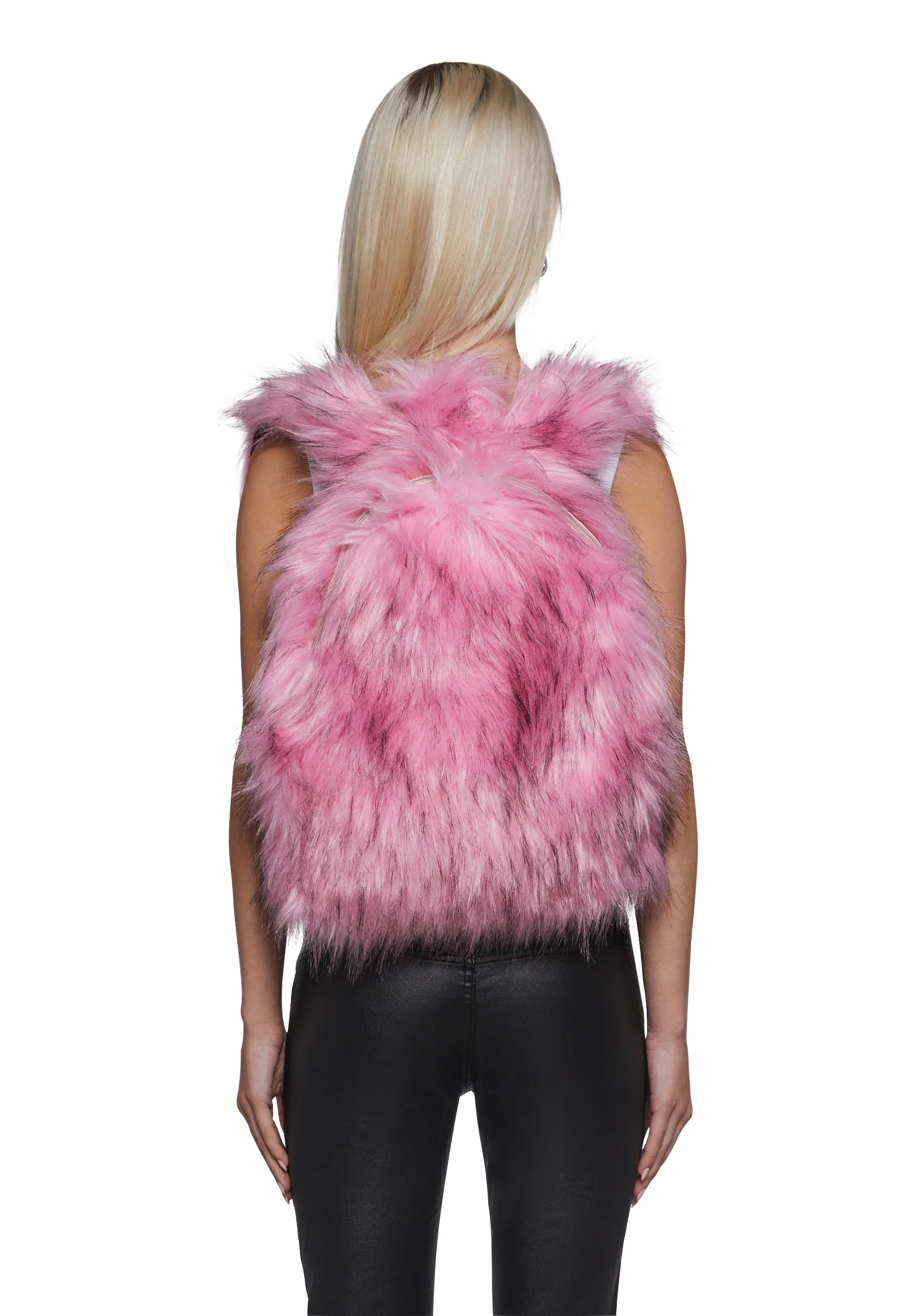 Rosy Roam Faux Fur Backpack - Pink - Image 6