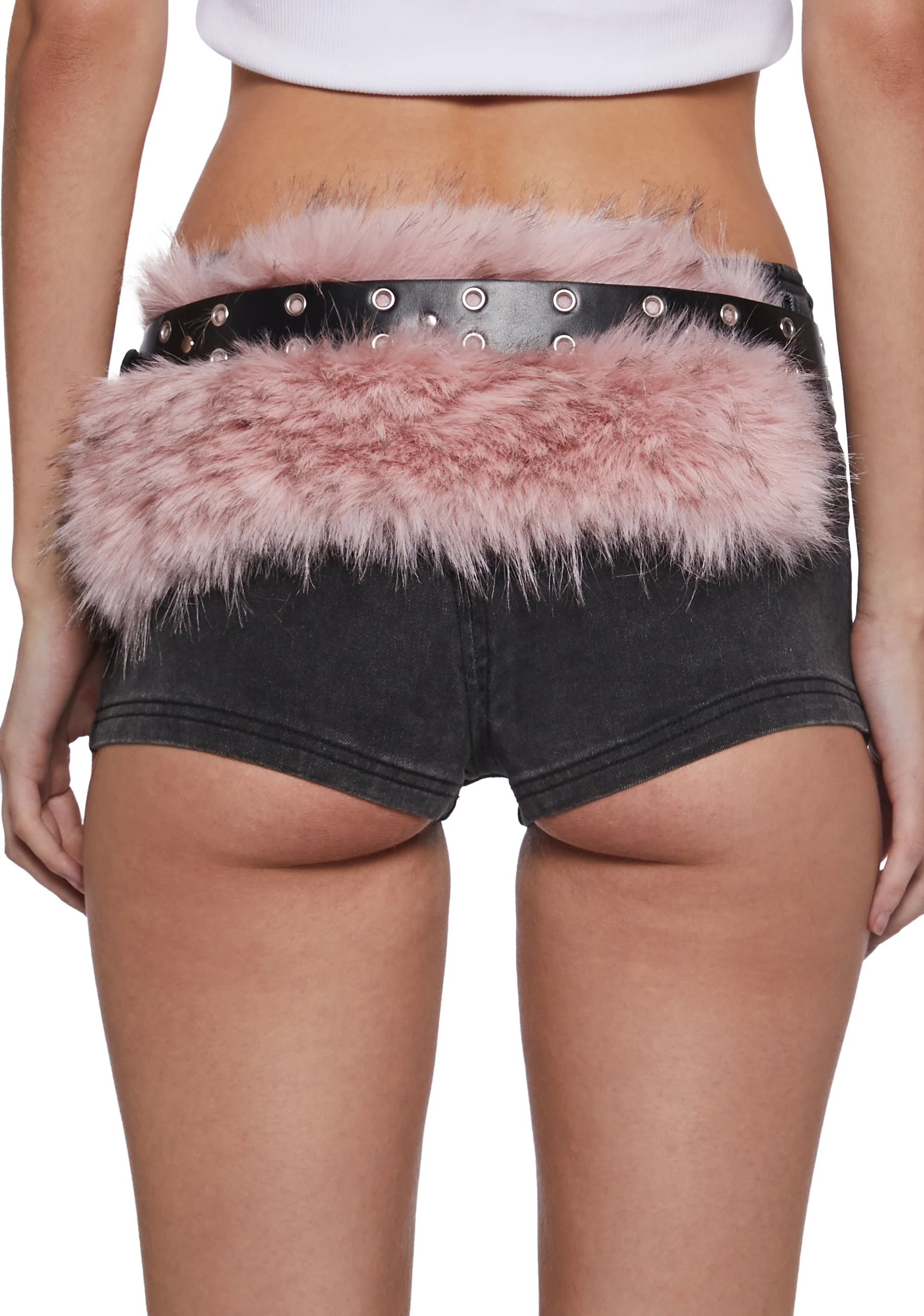 Vibing Sounds Faux Fur Belt - Pink - Image 4