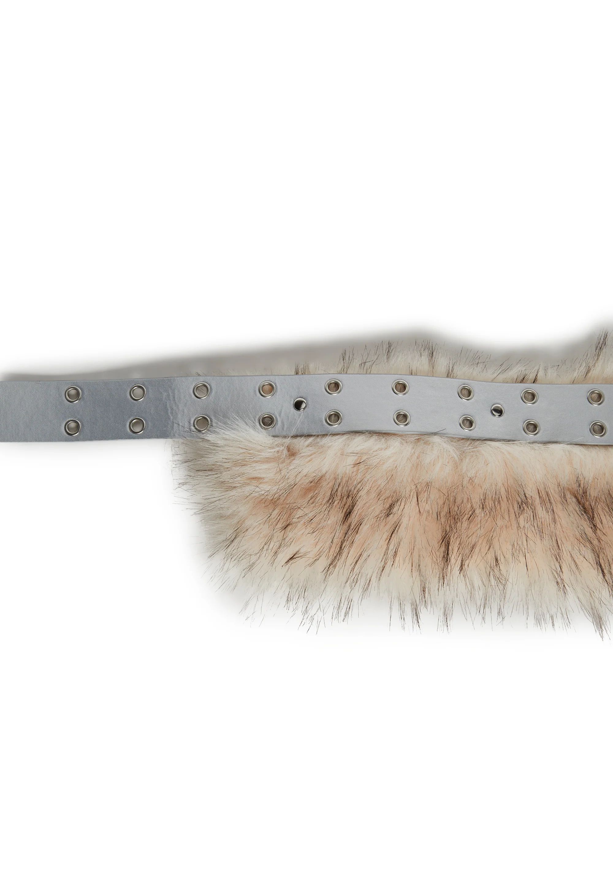 Vibing Sounds Faux Fur Belt - Silver - Image 7