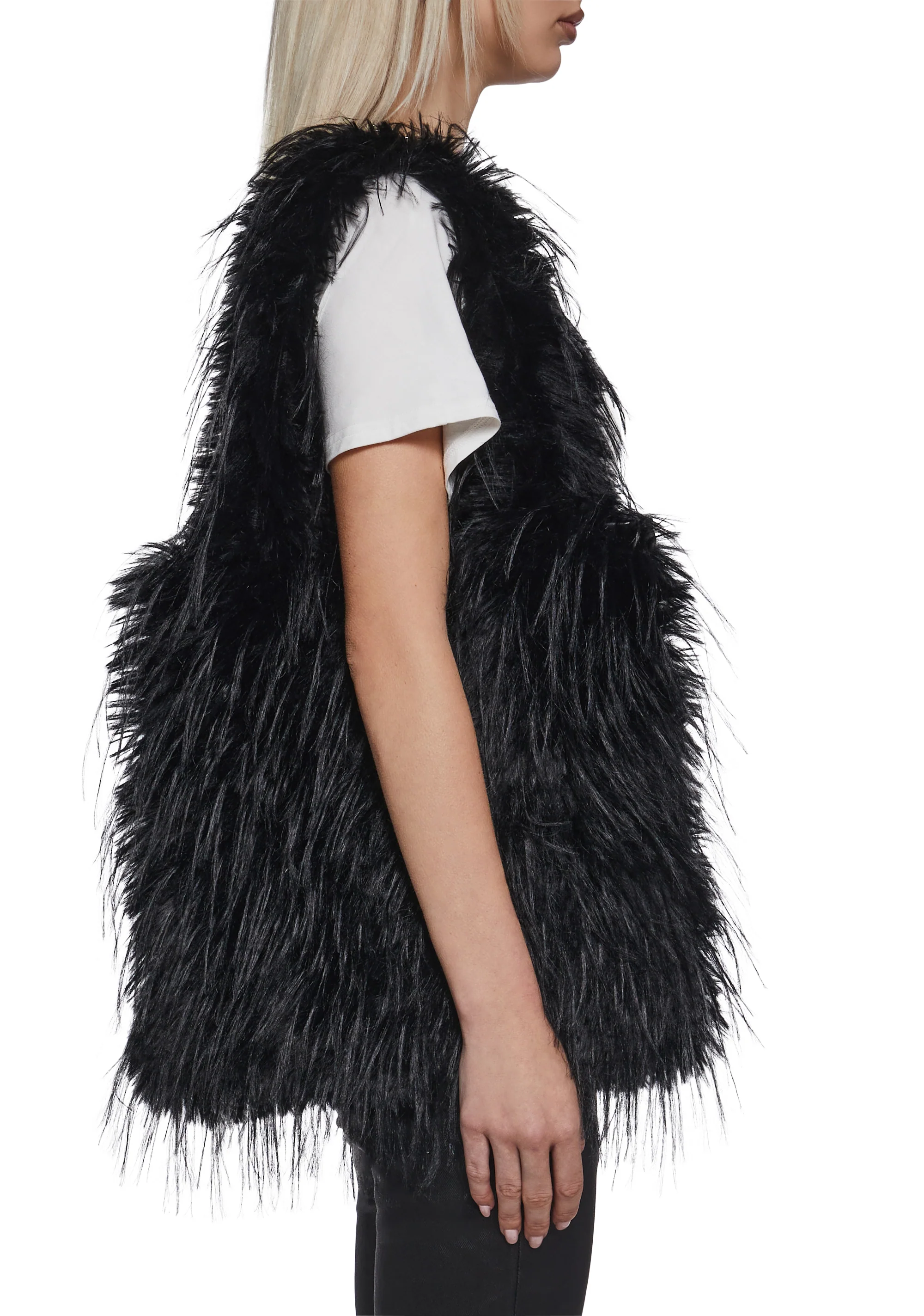 Star Dream Faux Fur Shoulder Bag - Black - Image 2