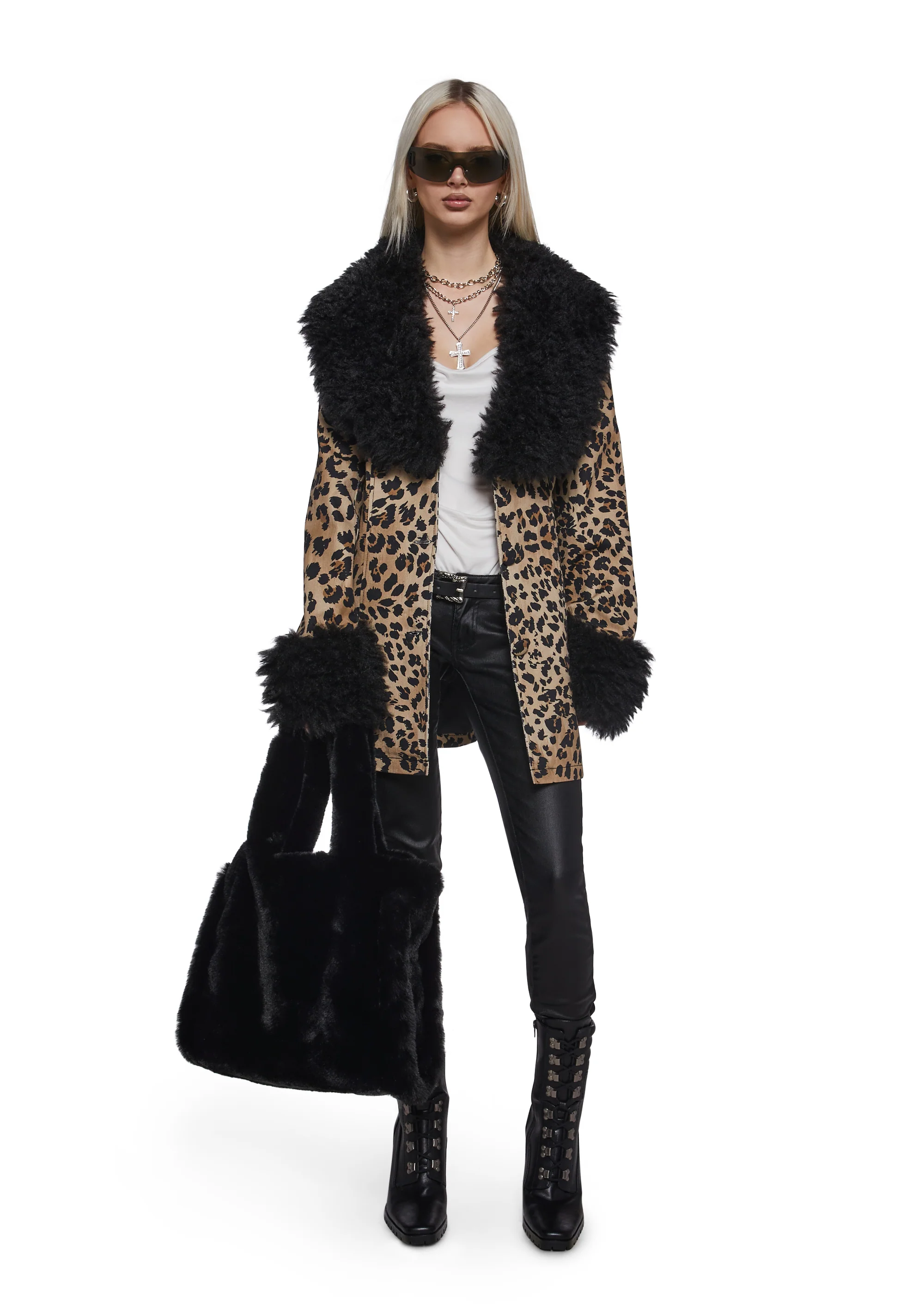 Cutie Pie Faux Fur Bag - Black - Image 5