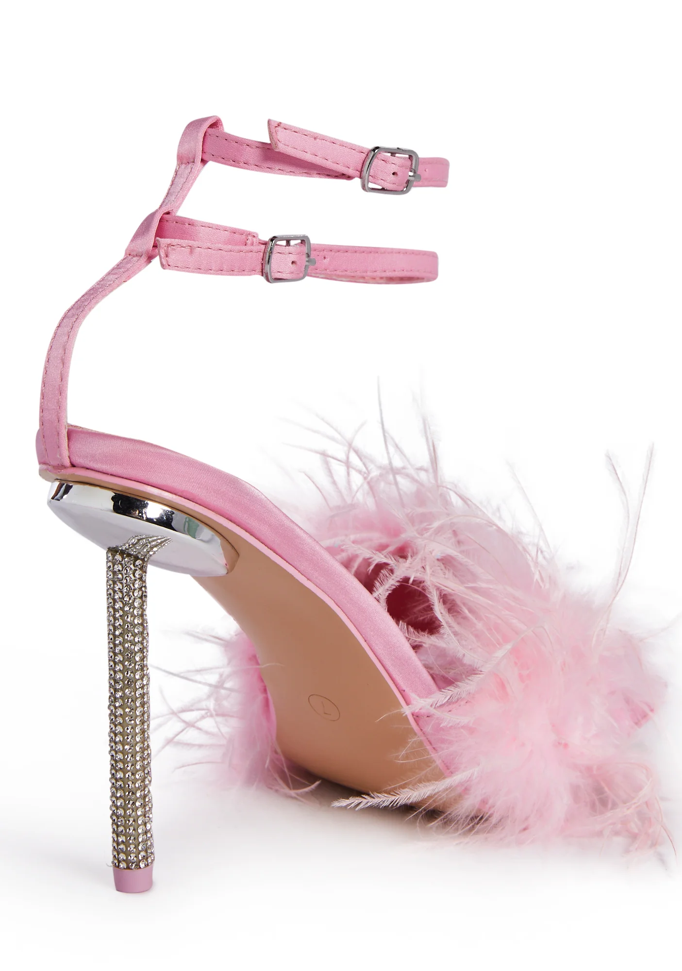 Fuzz Peep Toe Heels- Pink - Image 2
