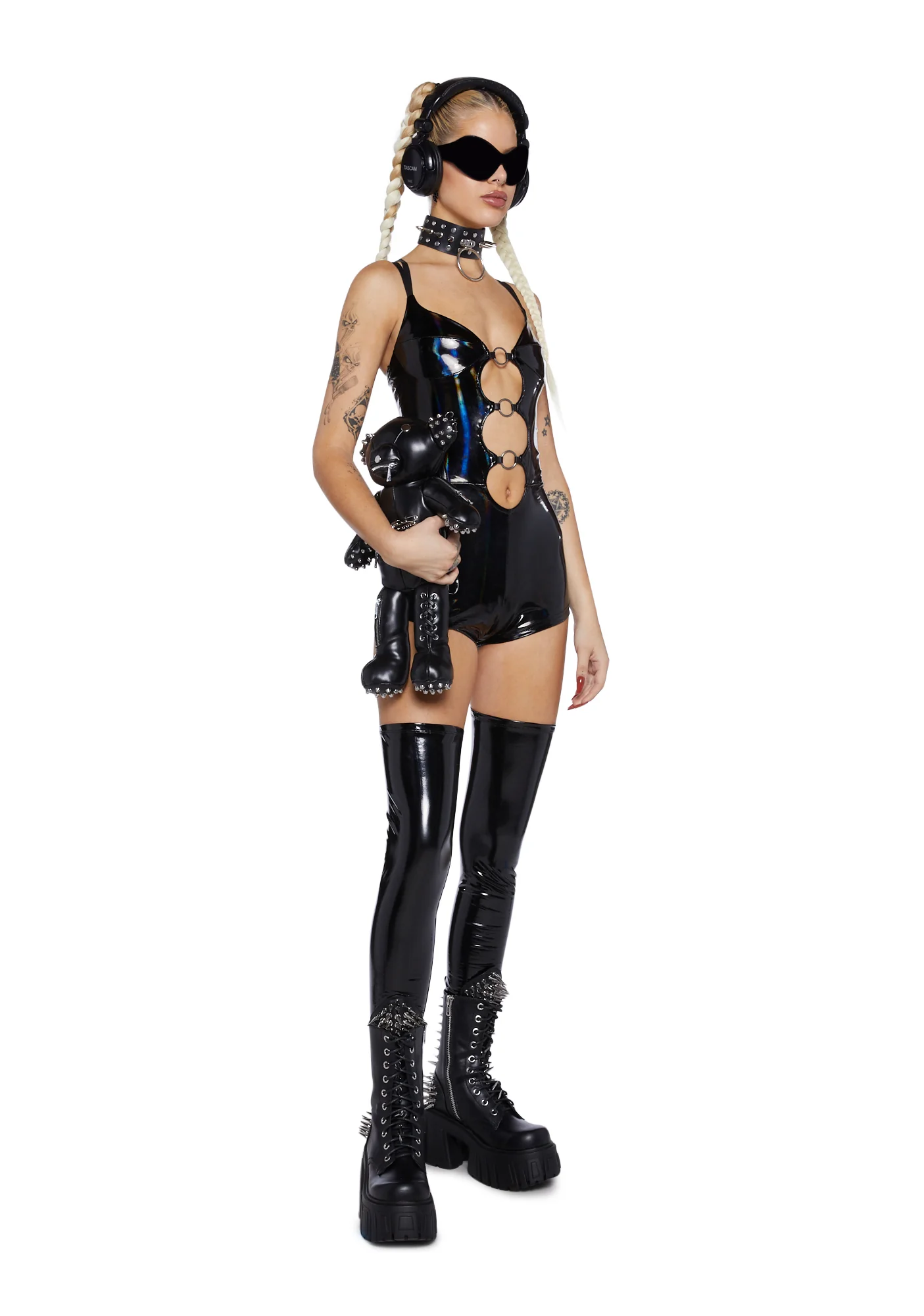 Galactica Cut Out Romper - Black - Image 2