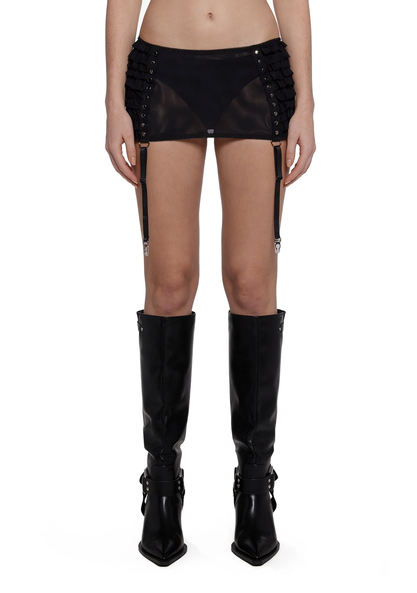 Dust Garter Mini Skirt - Black - Image 2