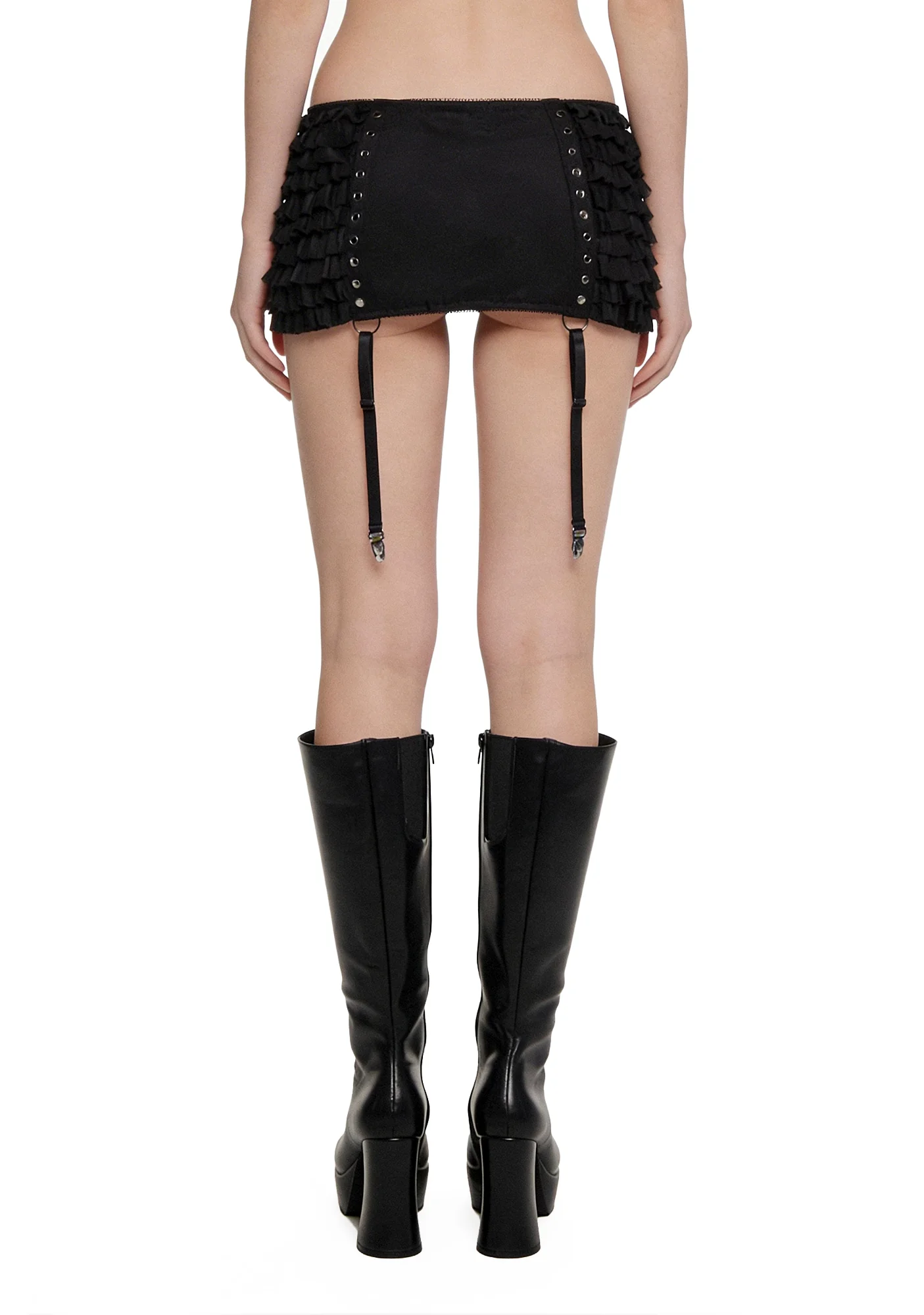 Dust Garter Mini Skirt - Black - Image 4