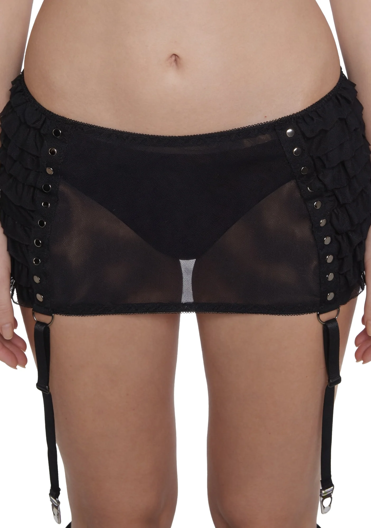 Dust Garter Mini Skirt - Black - Image 5