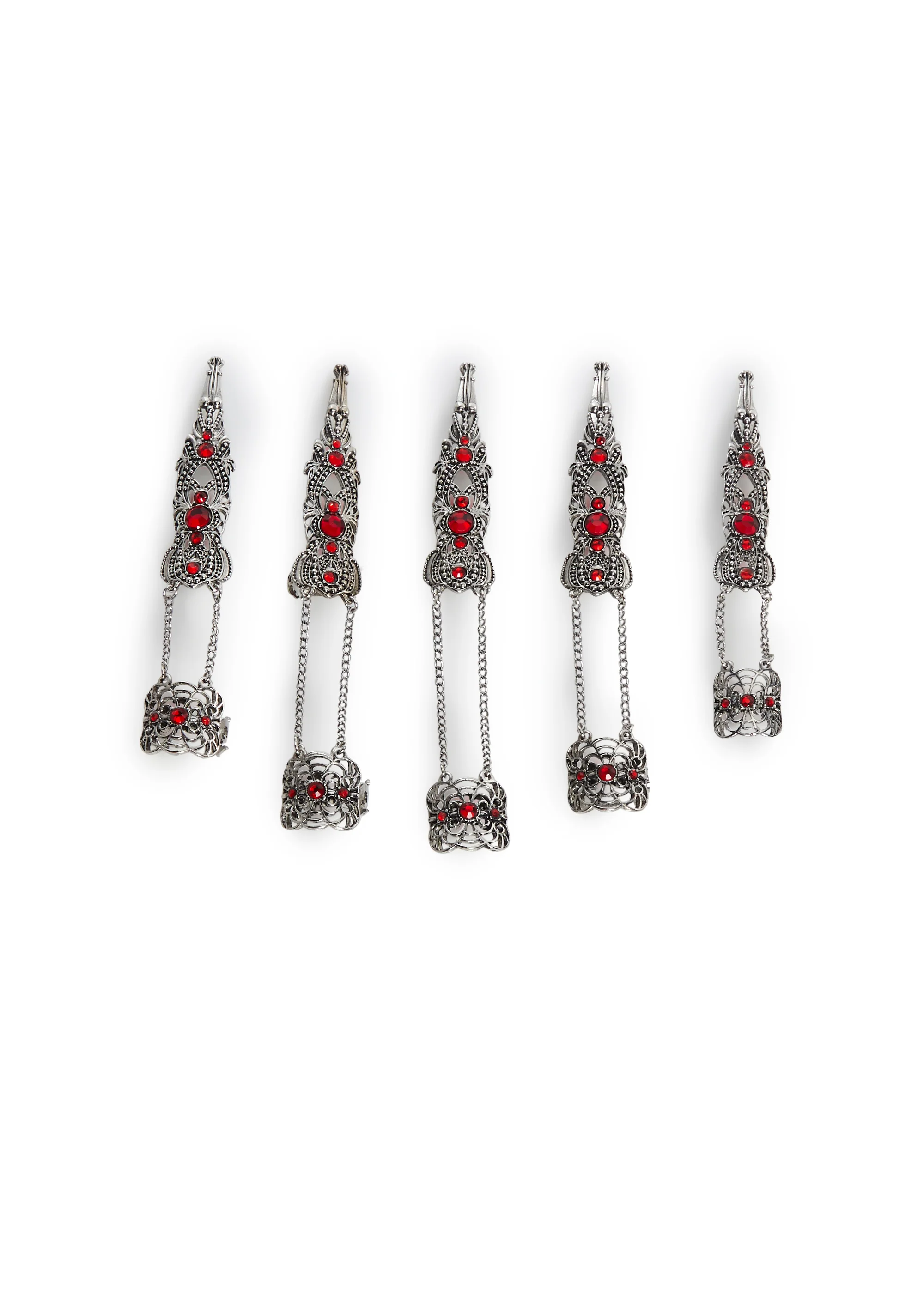 Gemstone Metal Nail Rings - Image 3