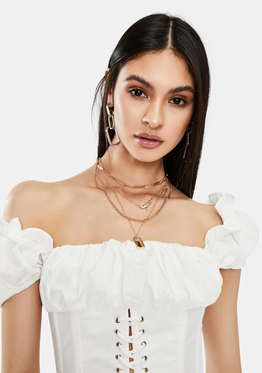 Get Cuffed Layered Chain Necklace - Image 2