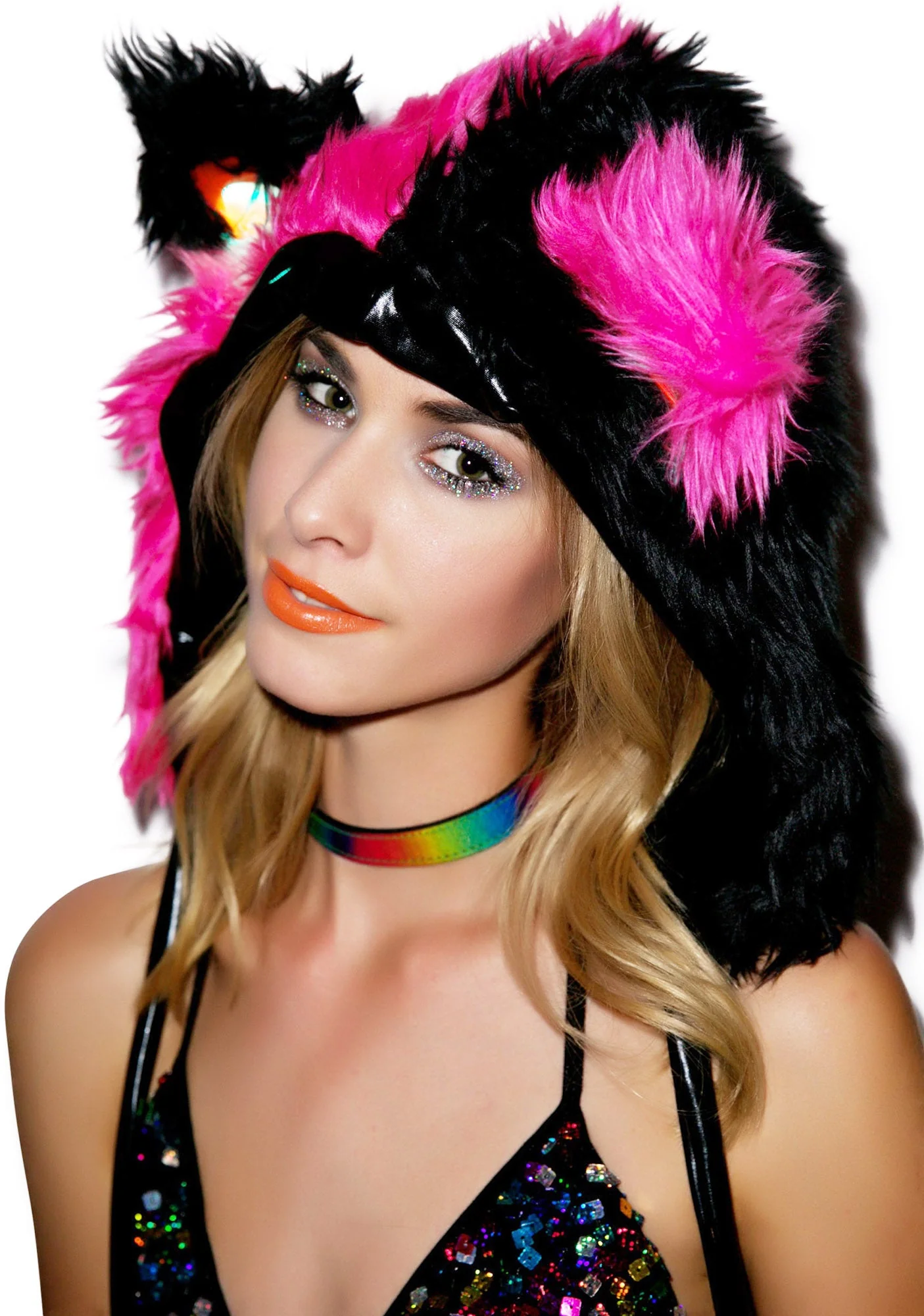 Gettin' Freaky Faux Fur Hood - Black - Image 7