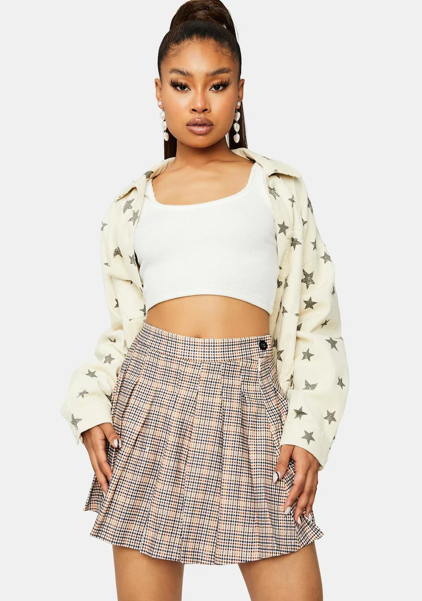 Getting Ideas Pleated Plaid Mini Skirt - Image 2