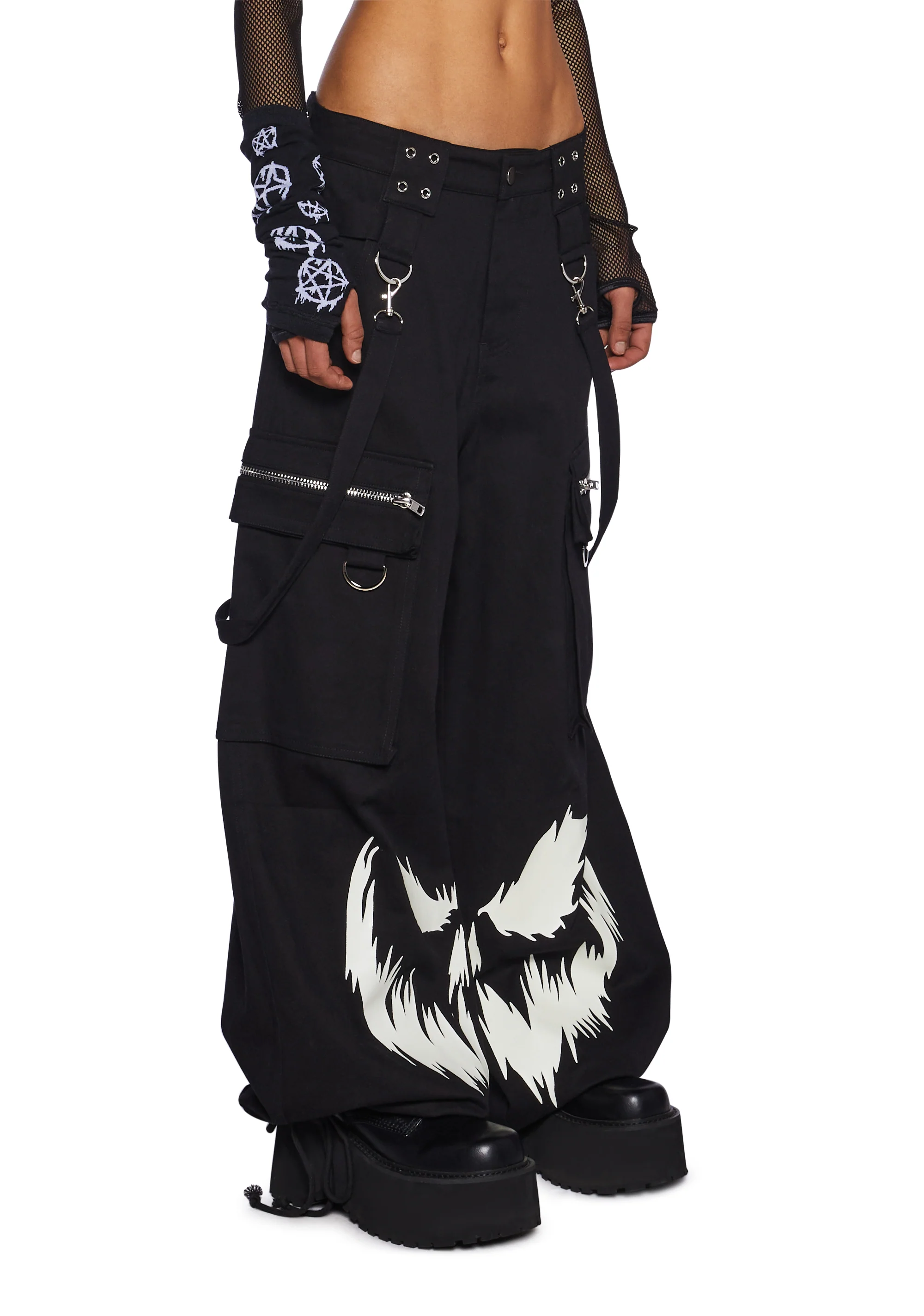 Ghoulish Glow In The Dark Wide Leg Pants - Image 3