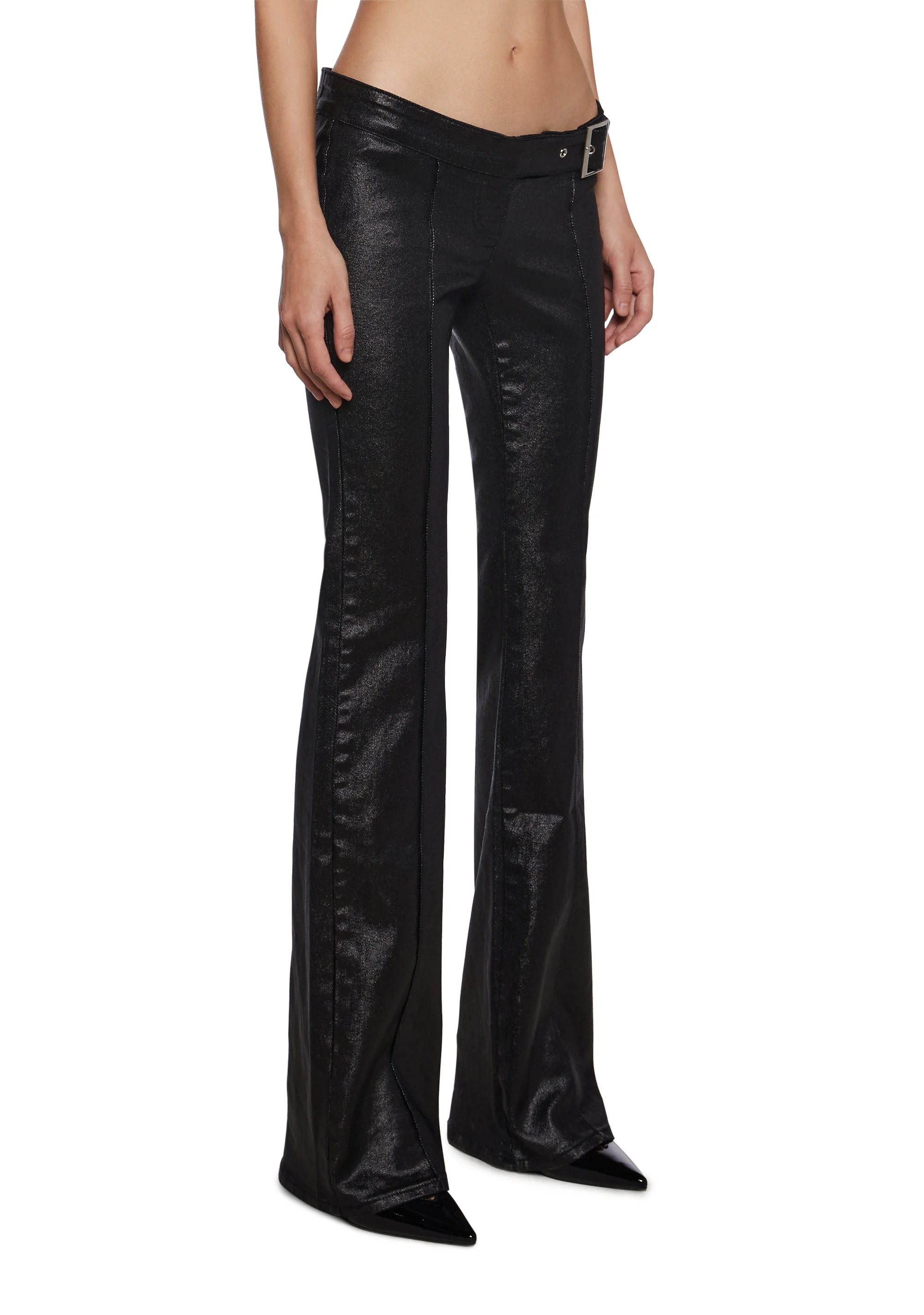 Gia Coated Denim Flare Jeans - Image 3