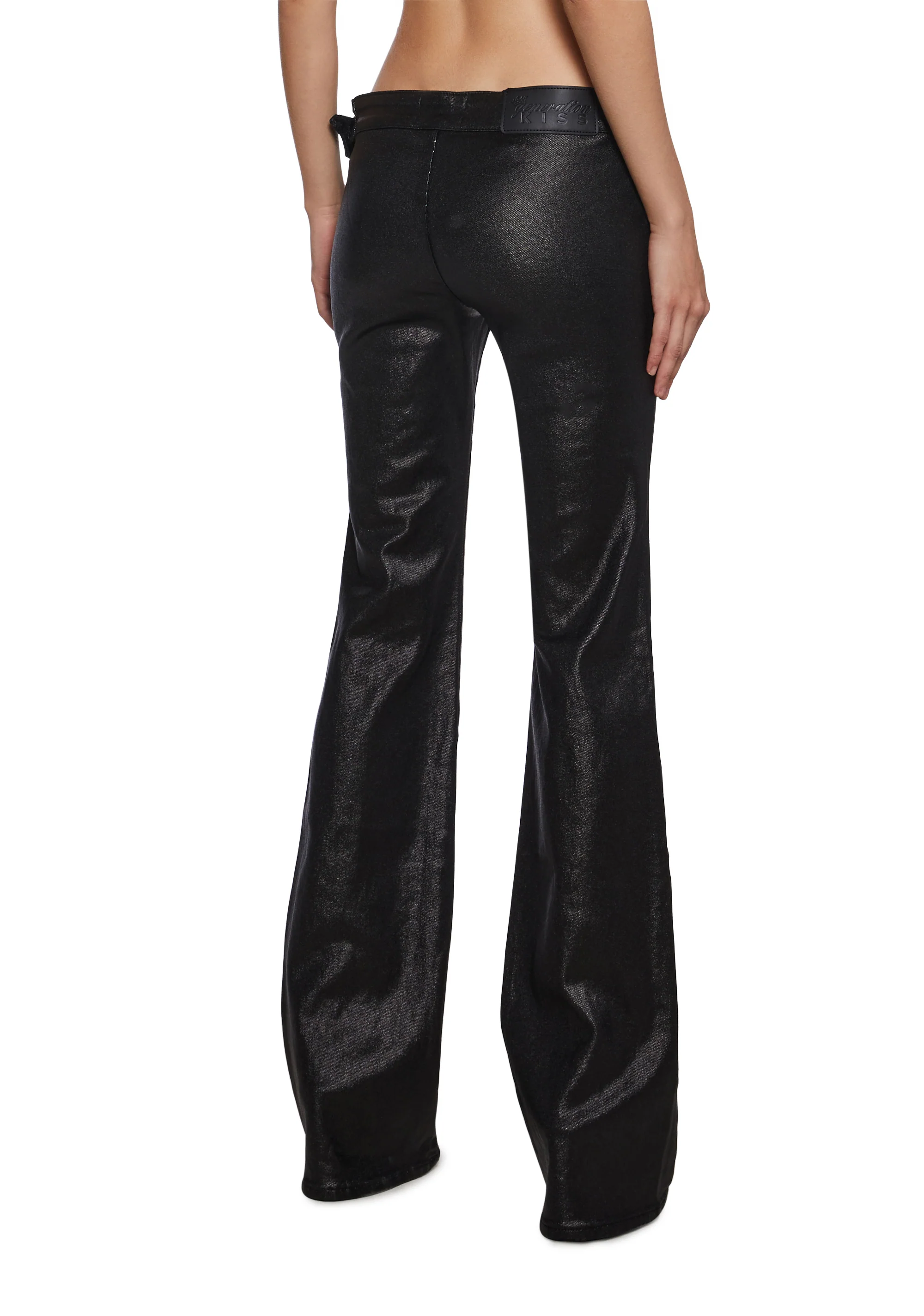 Gia Coated Denim Flare Jeans - Image 4