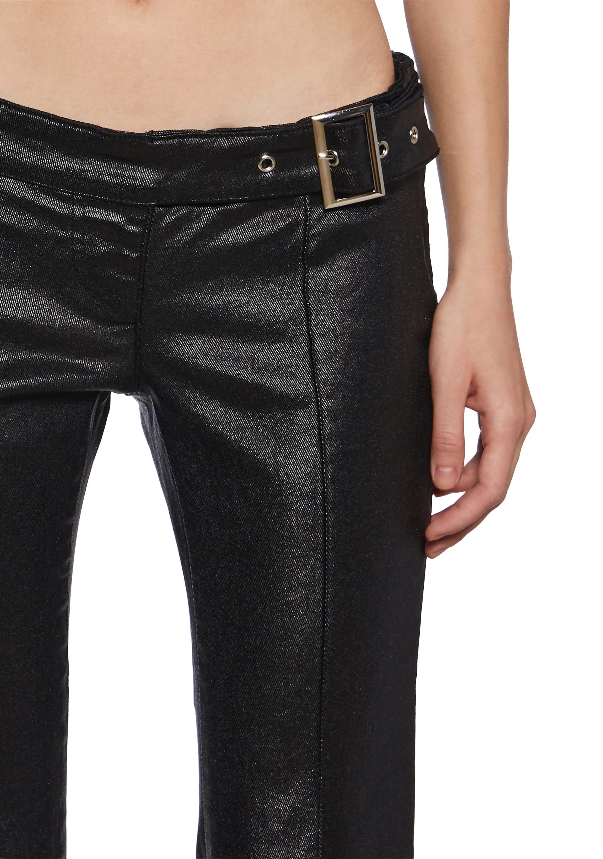 Gia Coated Denim Flare Jeans - Image 5