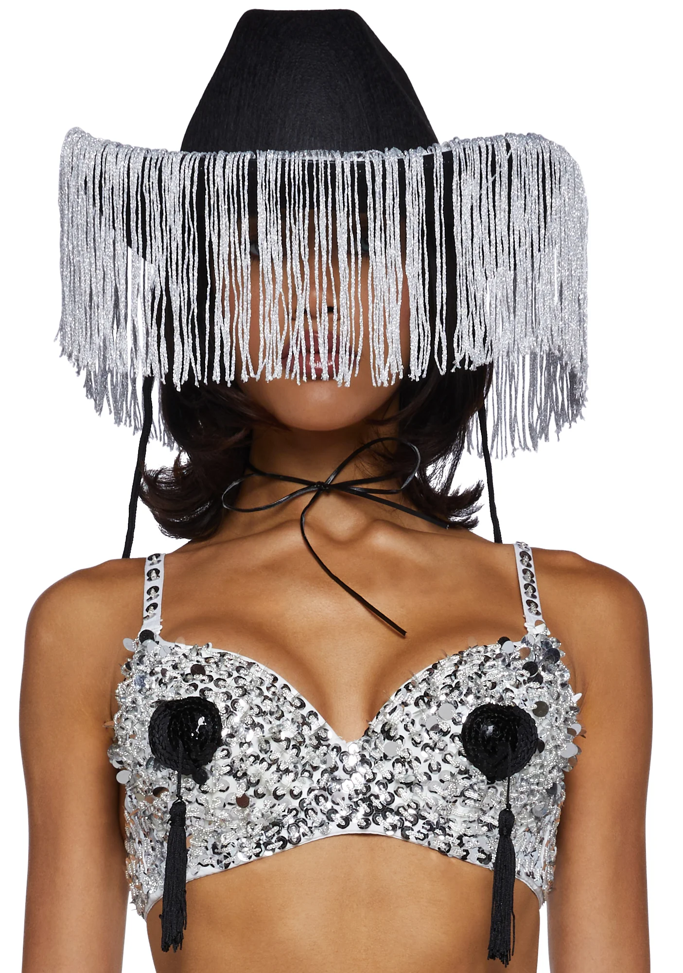 Giddy Up Rhinestone Cowgirl Costume - Black - Image 8