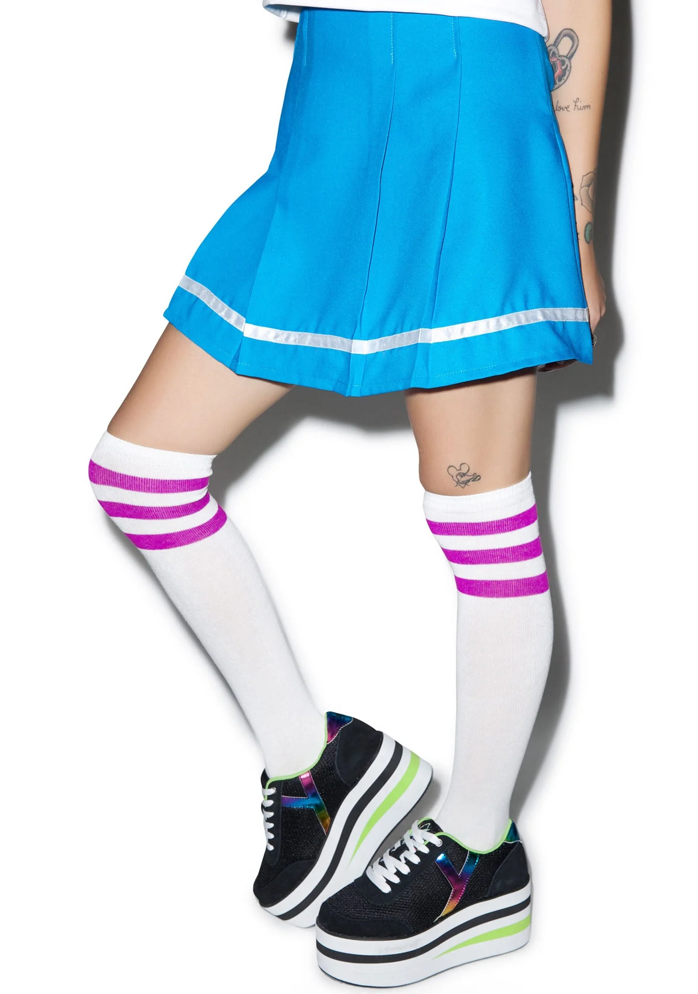 Gimme A Yes Pleated Skirt - Light Blue - Image 5
