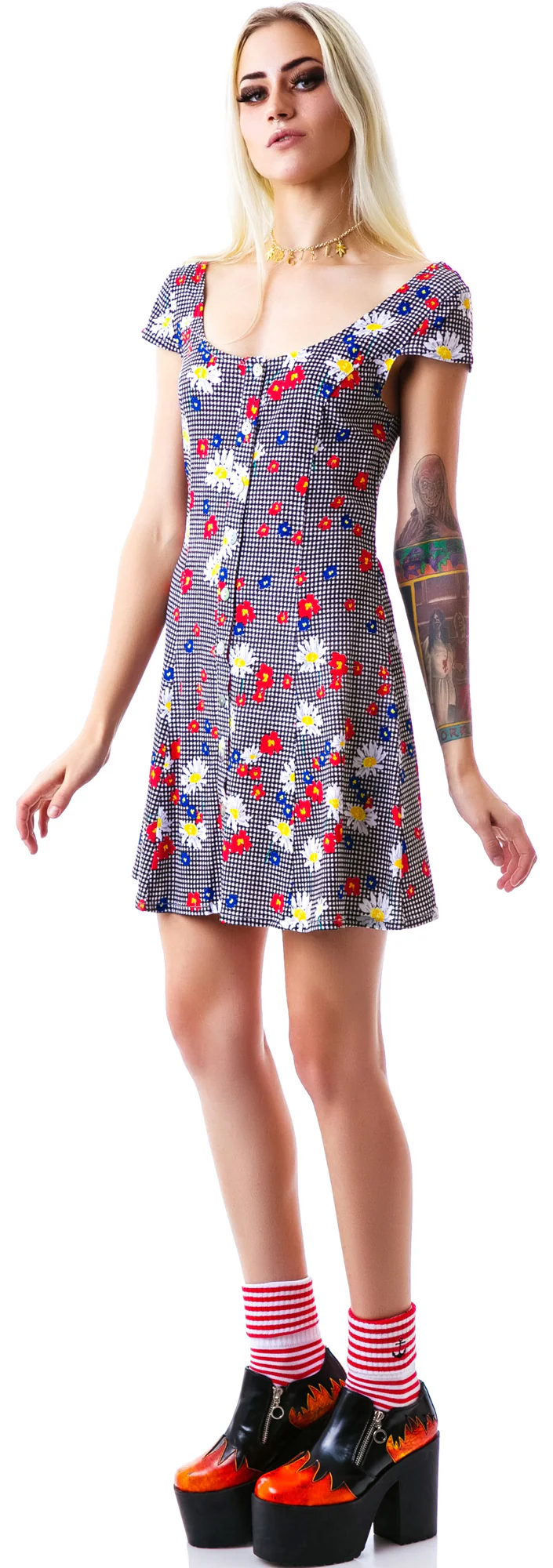 Gingham Daisy Dress - Image 4