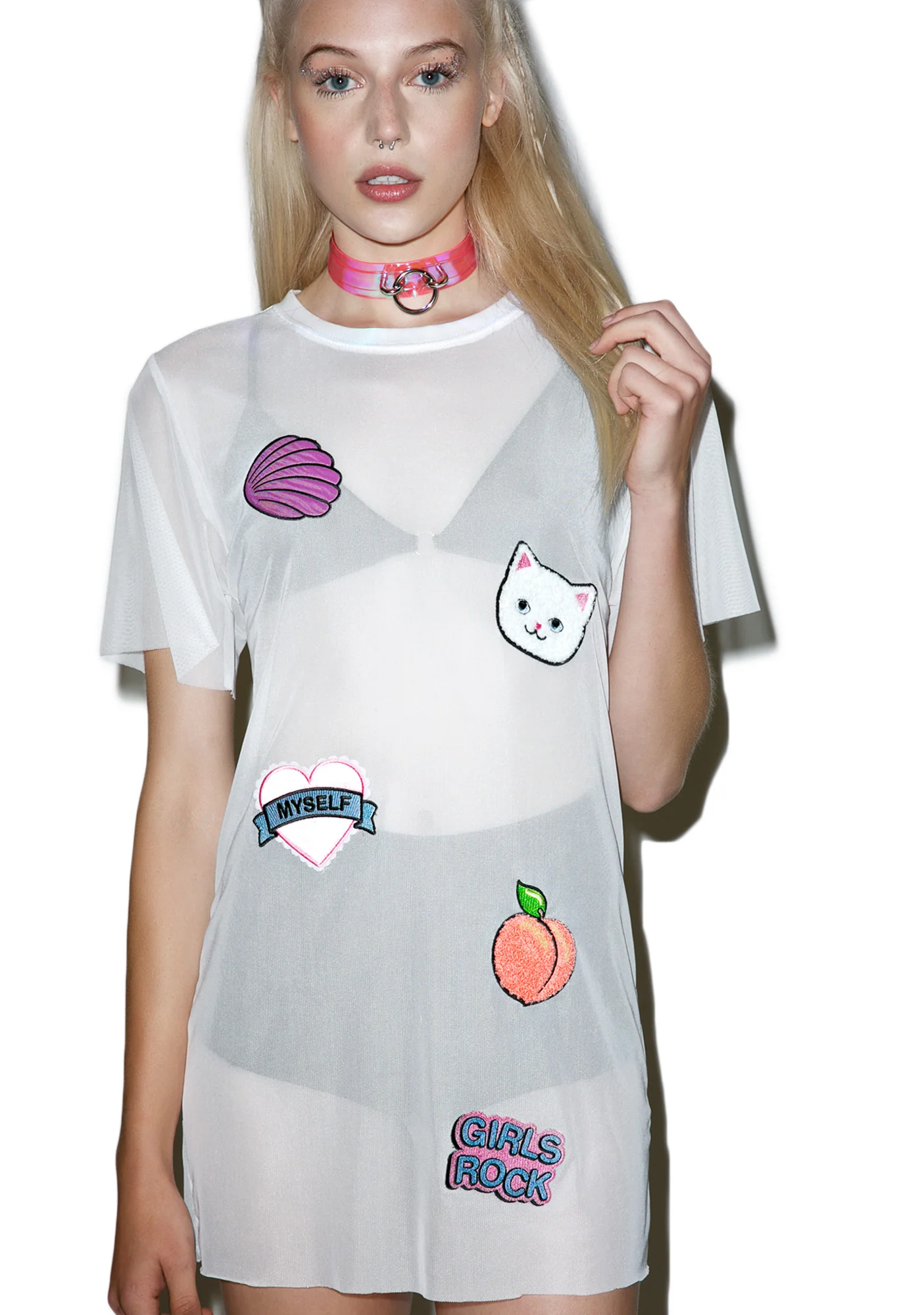 Girl Power Patches Mesh Dress - Image 3