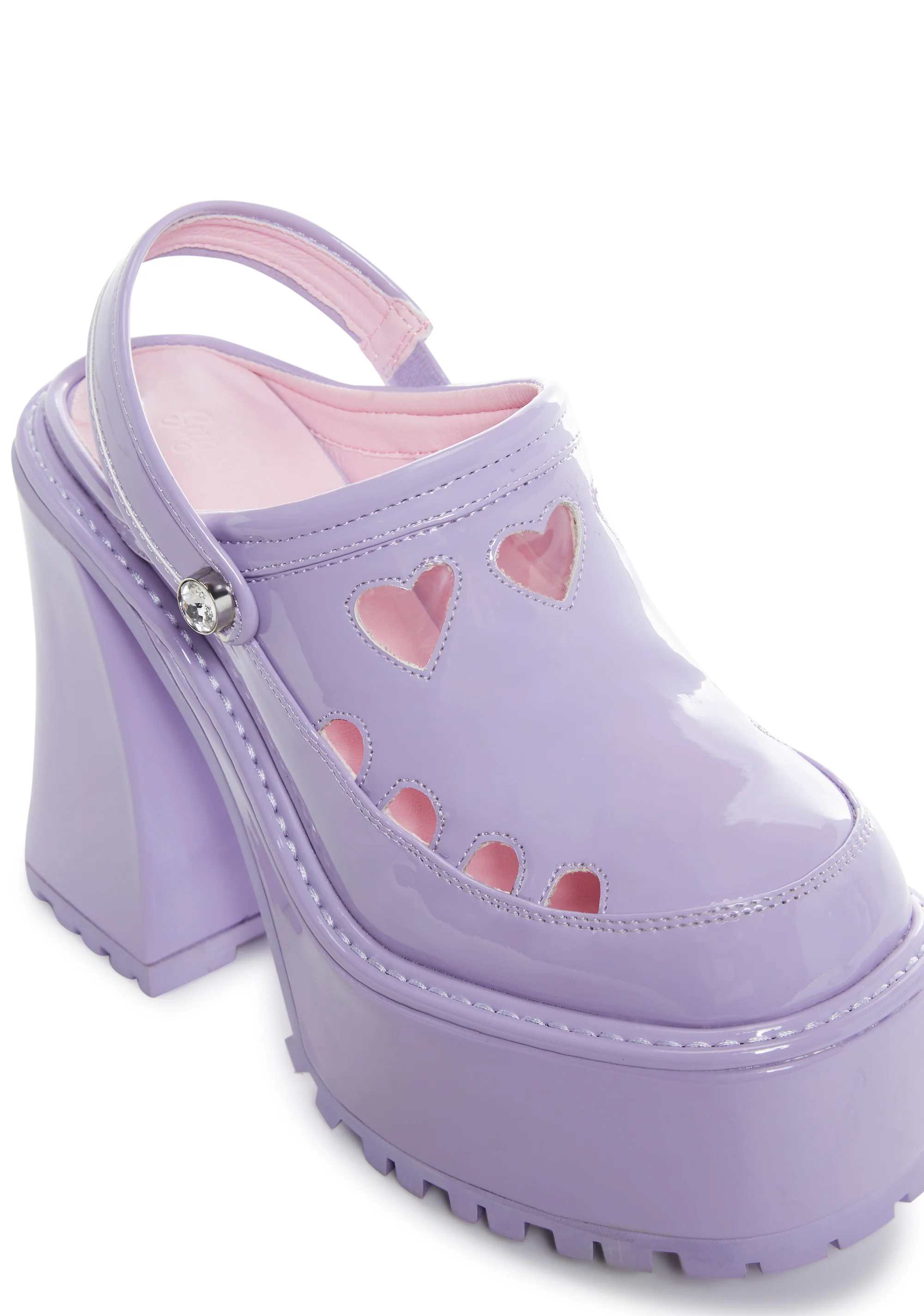 Girly Cues Platform Clogs - Lavender - Image 2