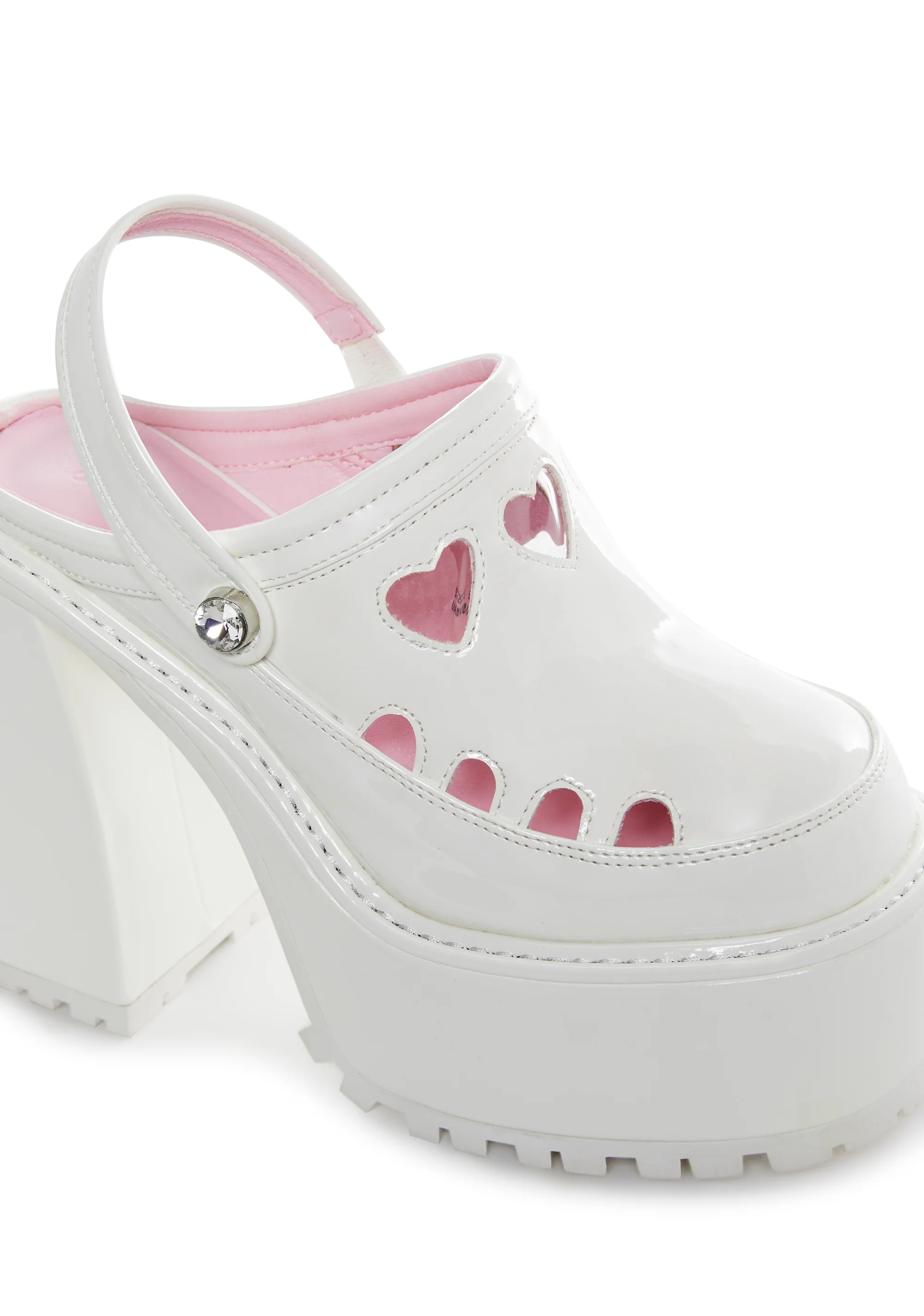 Girly Cues Platform Clogs - White - Image 2